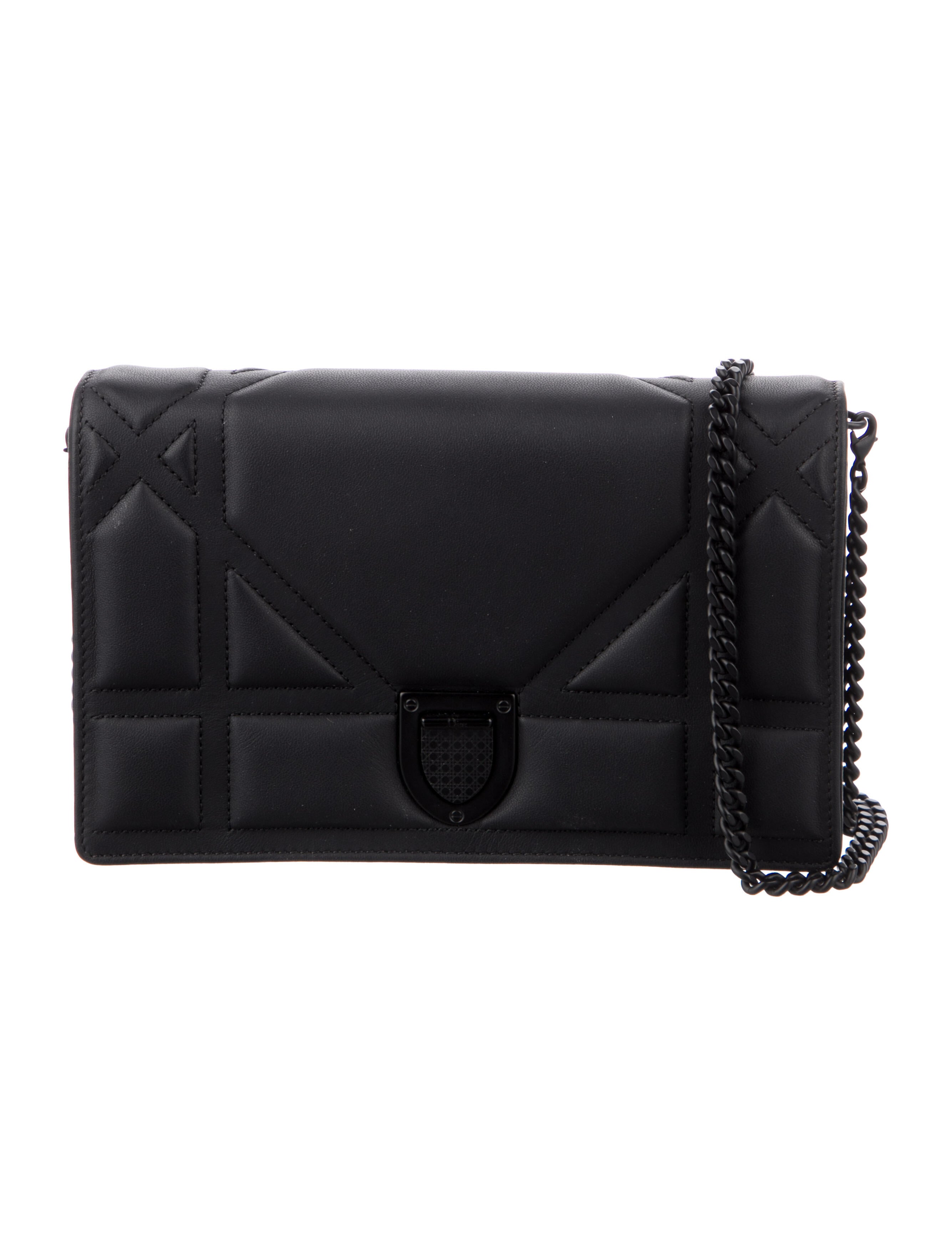 Christian Dior Ultra Matte Diorama Wallet On Chain Black Crossbody