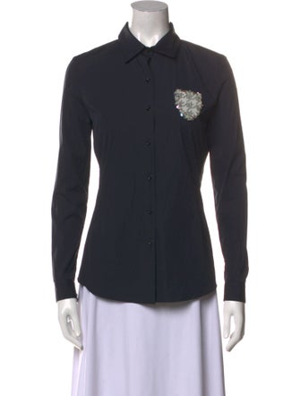 Christian Dior 2014 Long Sleeve Button-Up Top