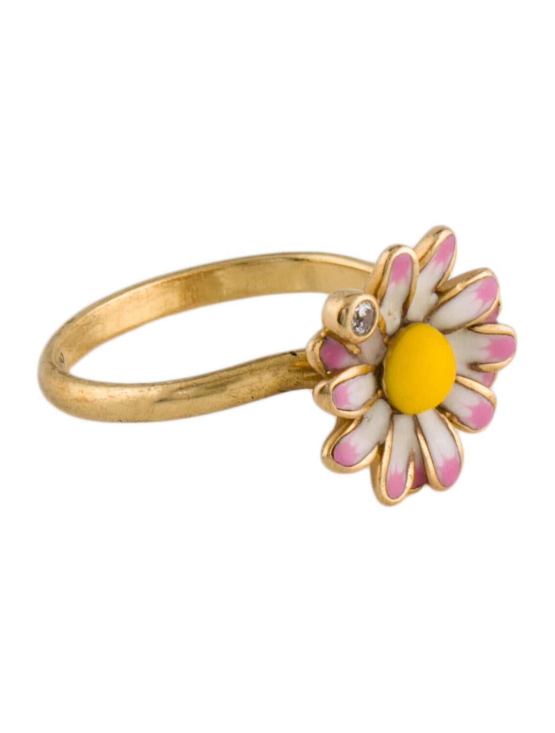 Christian Dior 18K Diamond Diorette Daisy Ring 18K Yellow Gold