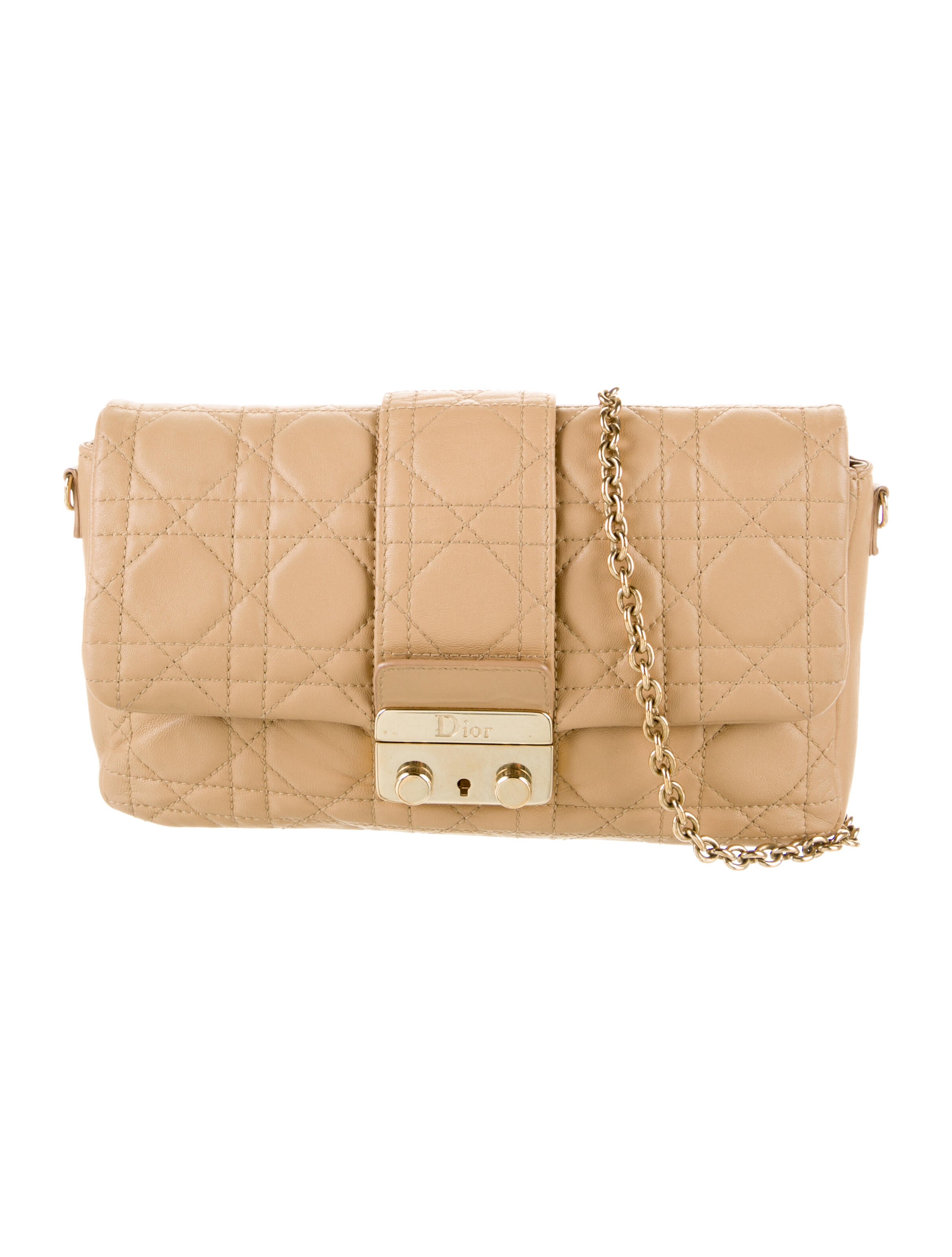 Christian Dior Cannage Miss Dior Wallet On Chain Neutrals Crossbody