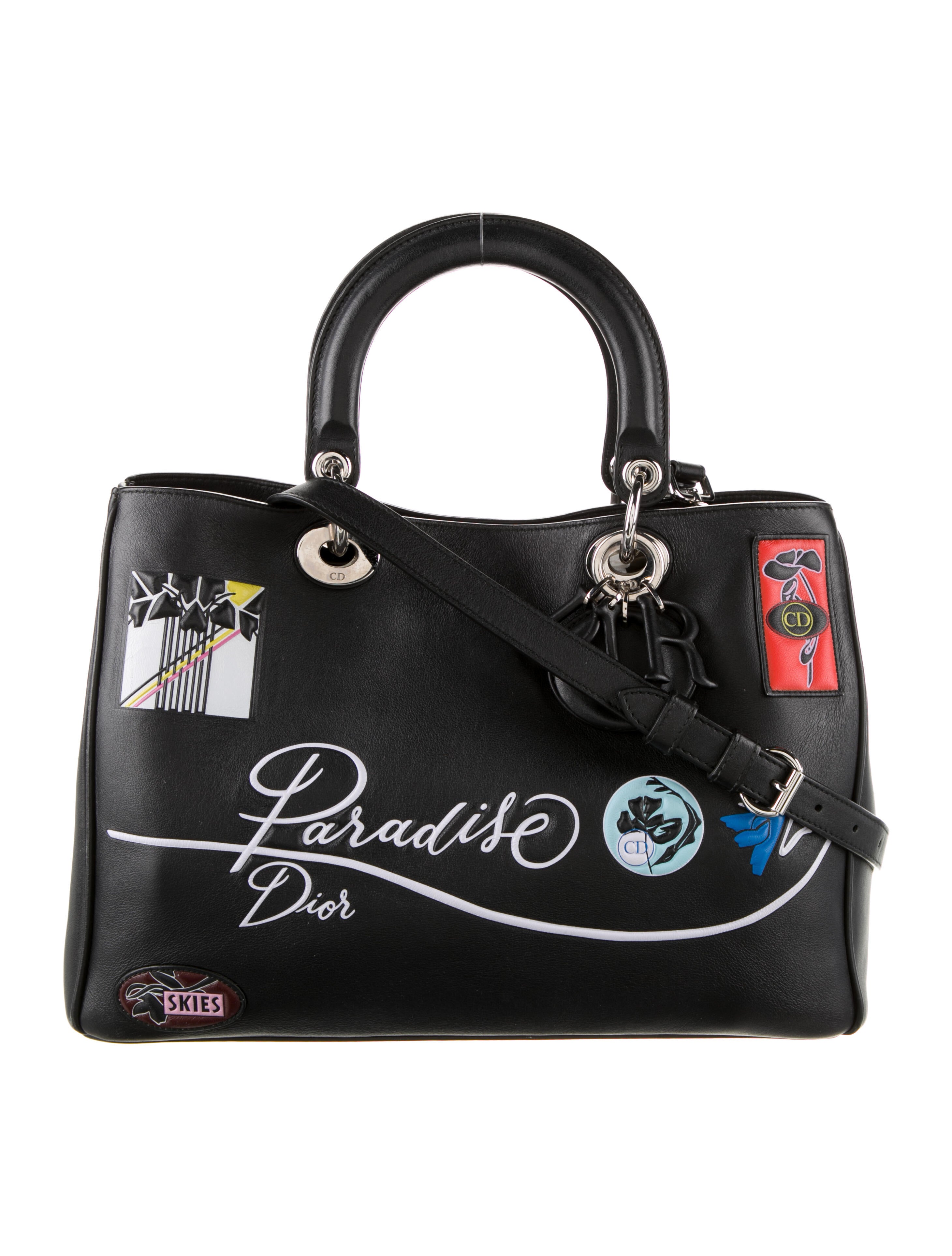 Christian Dior Medium Diorissimo Paradise Tote - Black Handle Bags