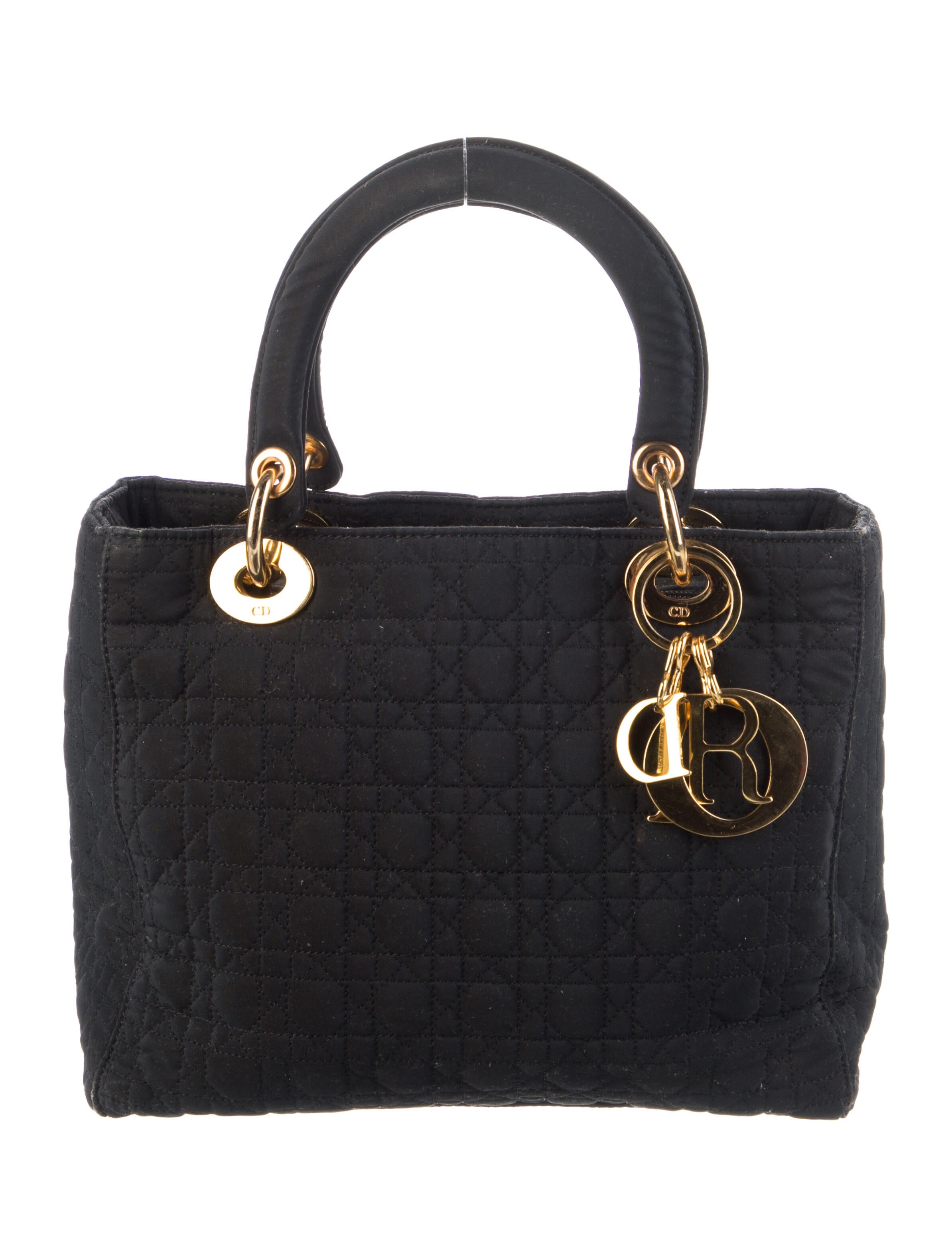 Christian Dior Medium Lady Dior Bag Black Handle Bags, Handbags