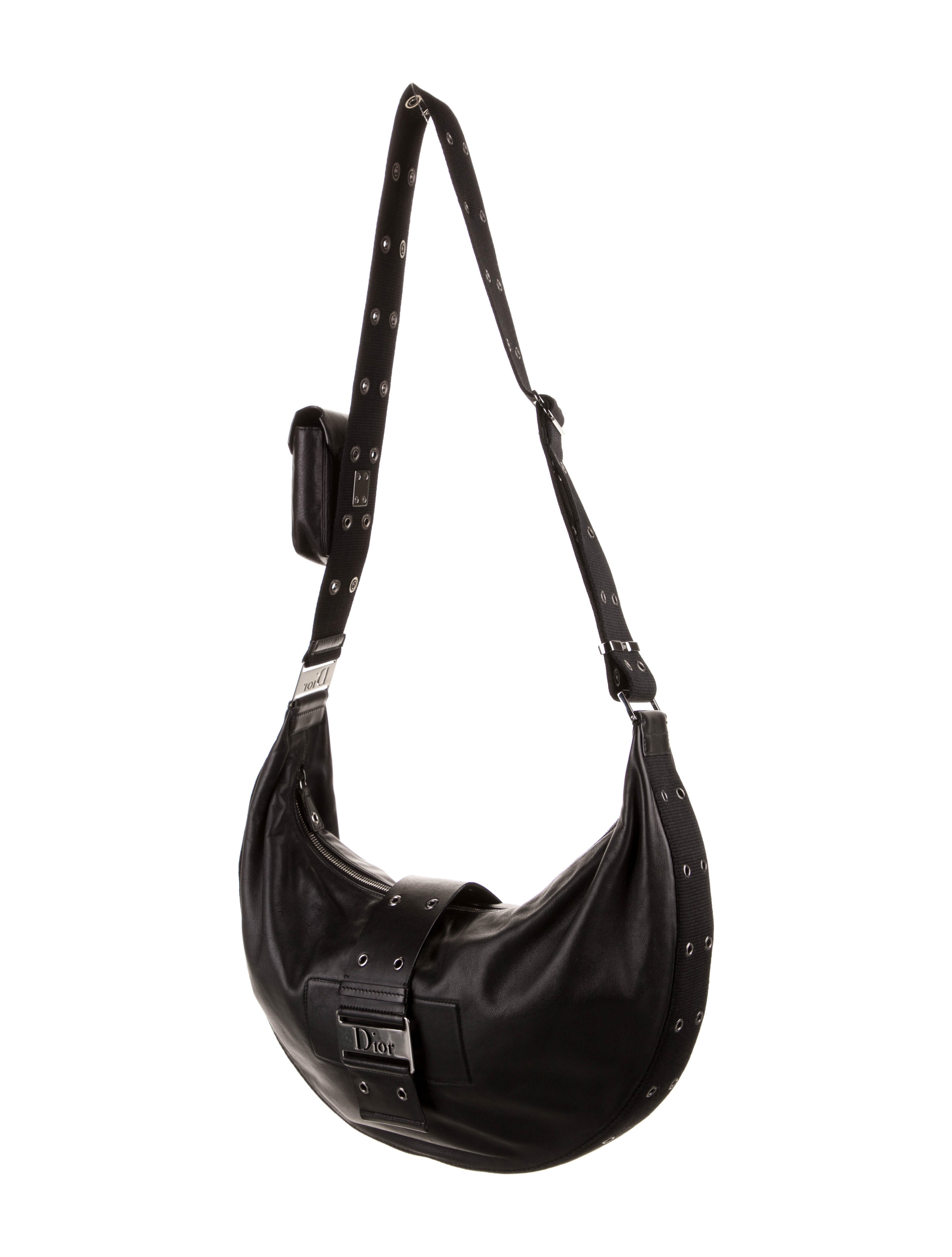 Christian Dior Street Chic Half-Moon Crossbody Hobo - Black Hobos