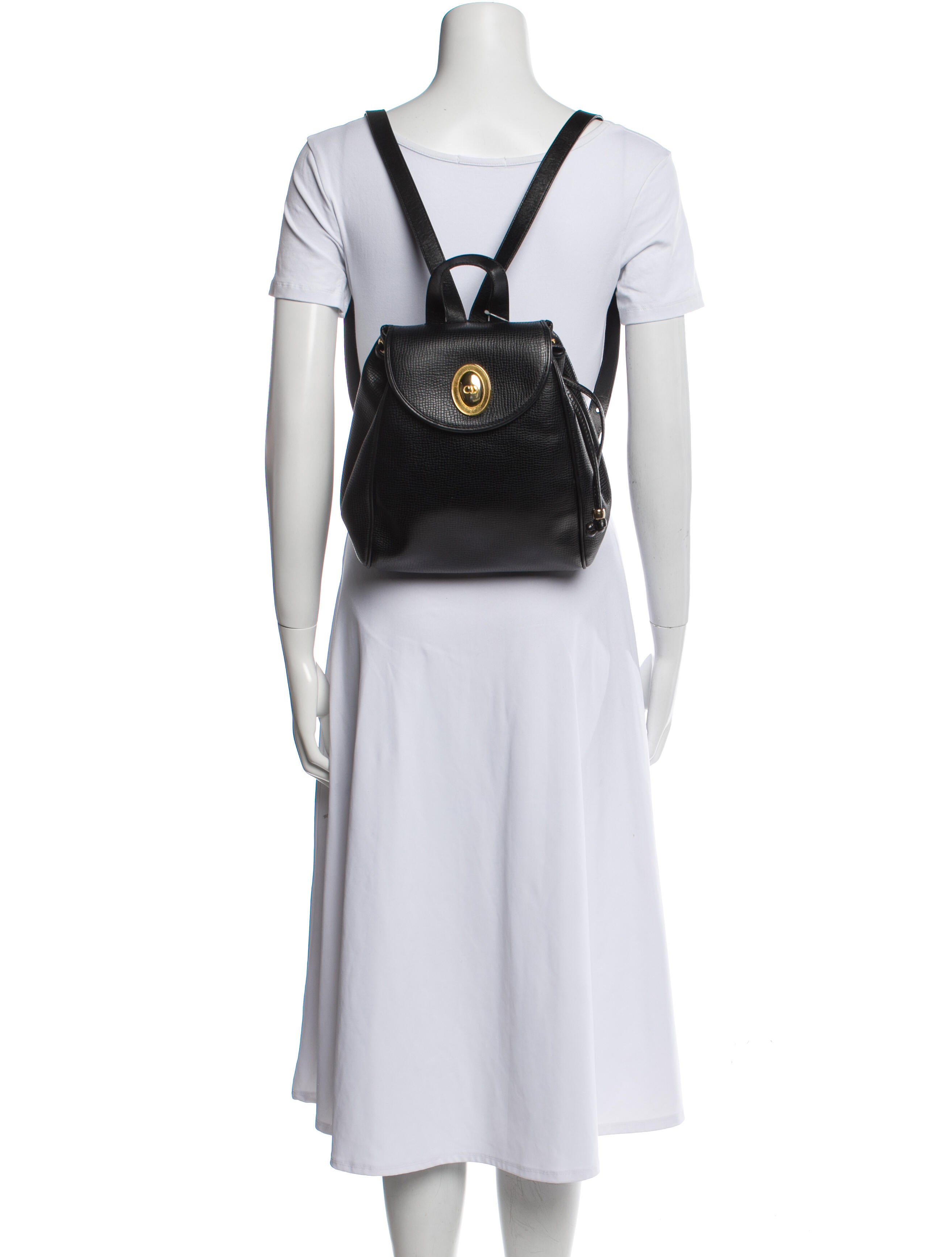 Christian Dior Vintage Leather Backpack - Black Backpacks