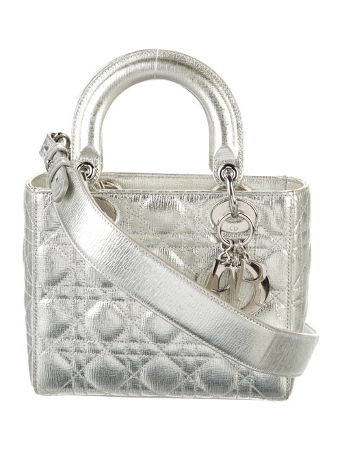 Christian Dior Small Metallic Cannage Lady Dior Bag