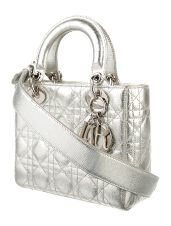 Christian Dior Small Metallic Cannage Lady Dior Bag