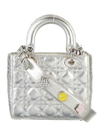 Christian Dior Small Metallic Cannage Lady Dior Bag