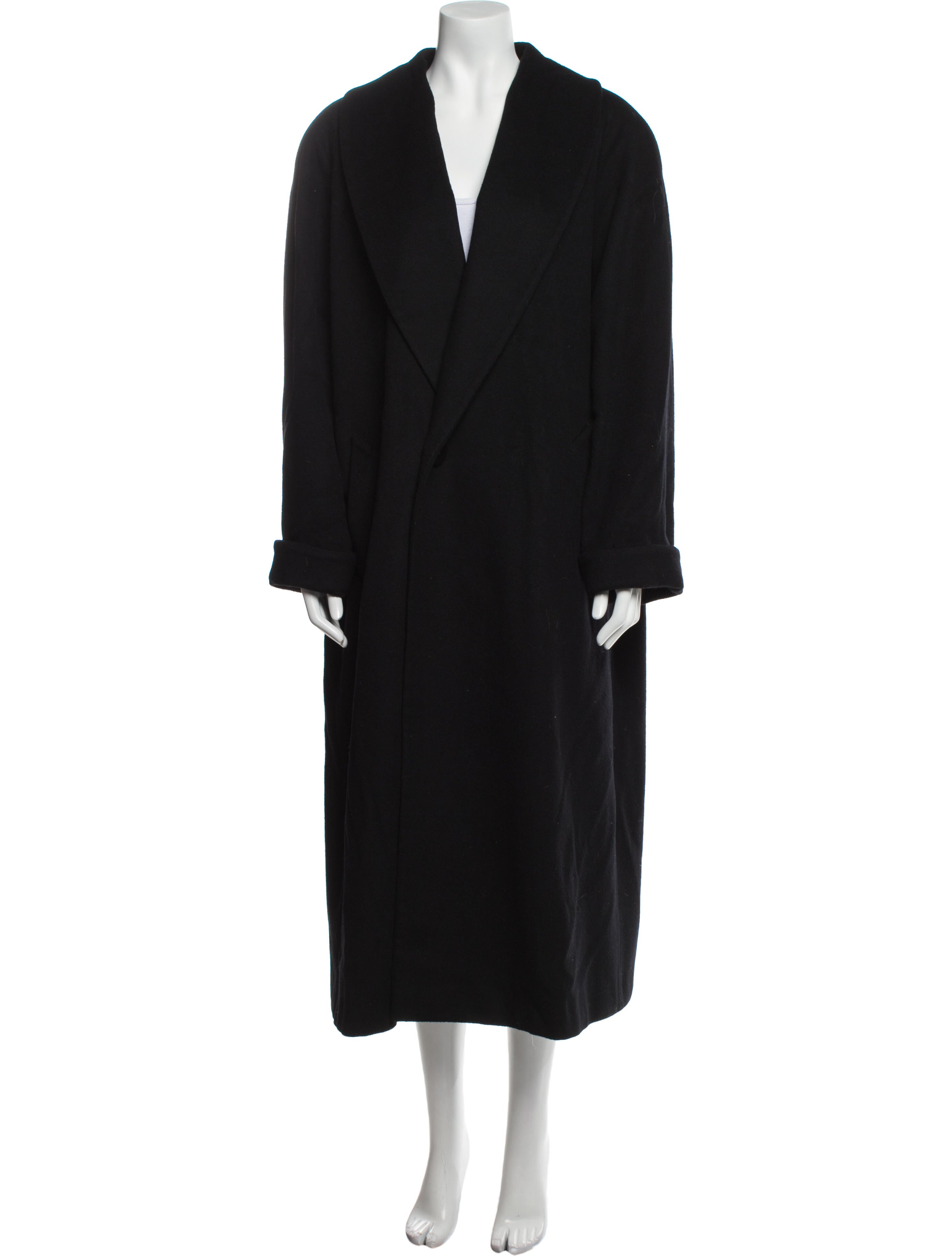 Christian Dior Vintage Lambswool Coat Black Coats, Clothing
