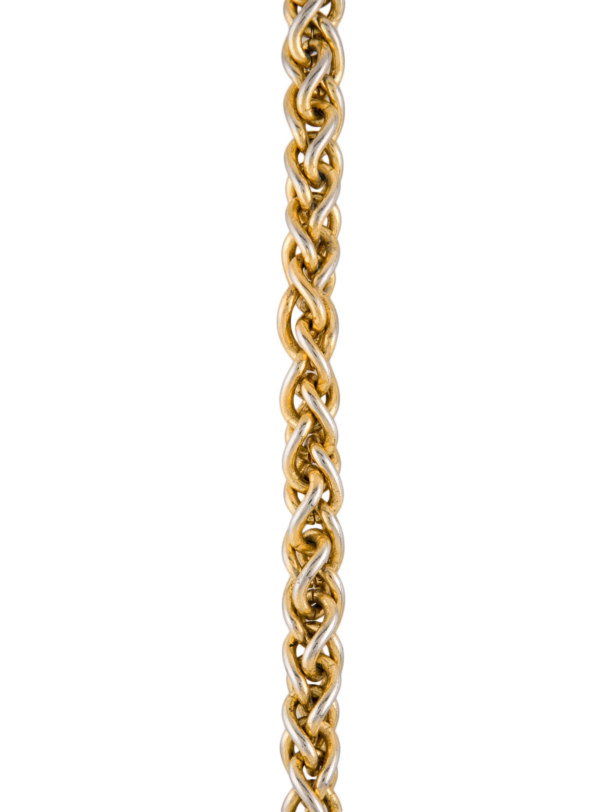 Christian Dior Vintage TwoTone Rope Chain Necklace GoldTone Metal