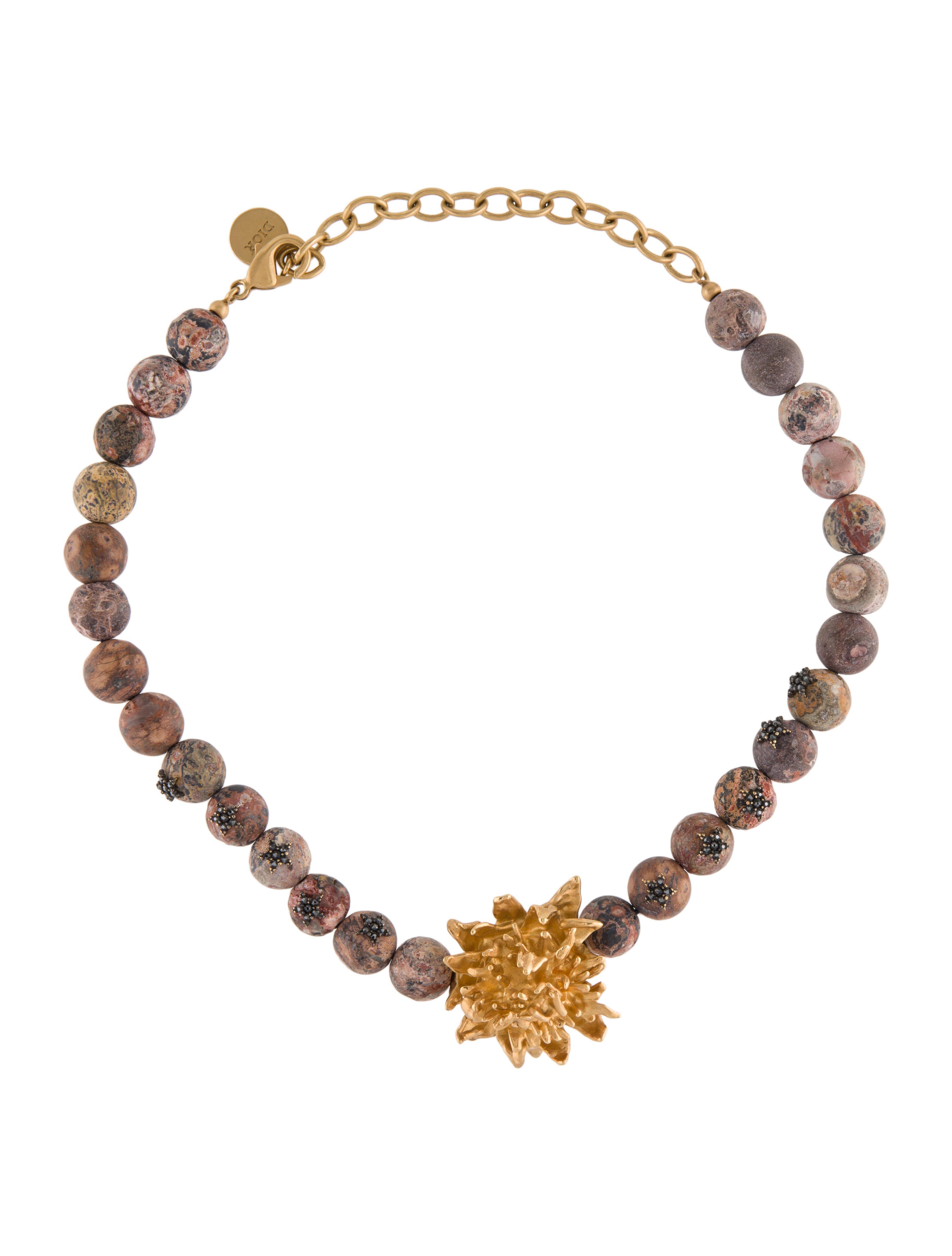 Christian Dior Bead Dior Jardin Choker GoldPlated Bead Strand