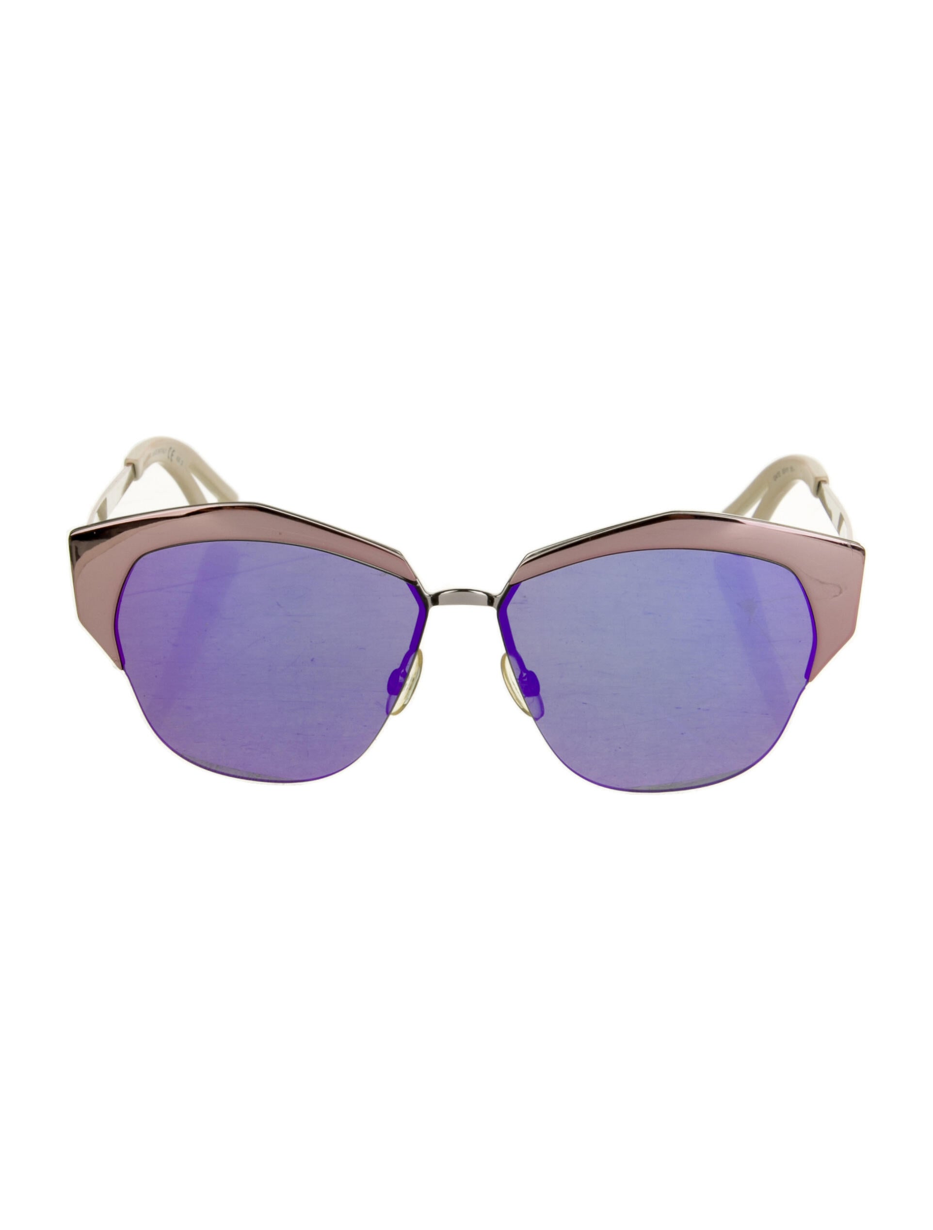 Christian Dior CatEye Mirrored Sunglasses Metallic Sunglasses