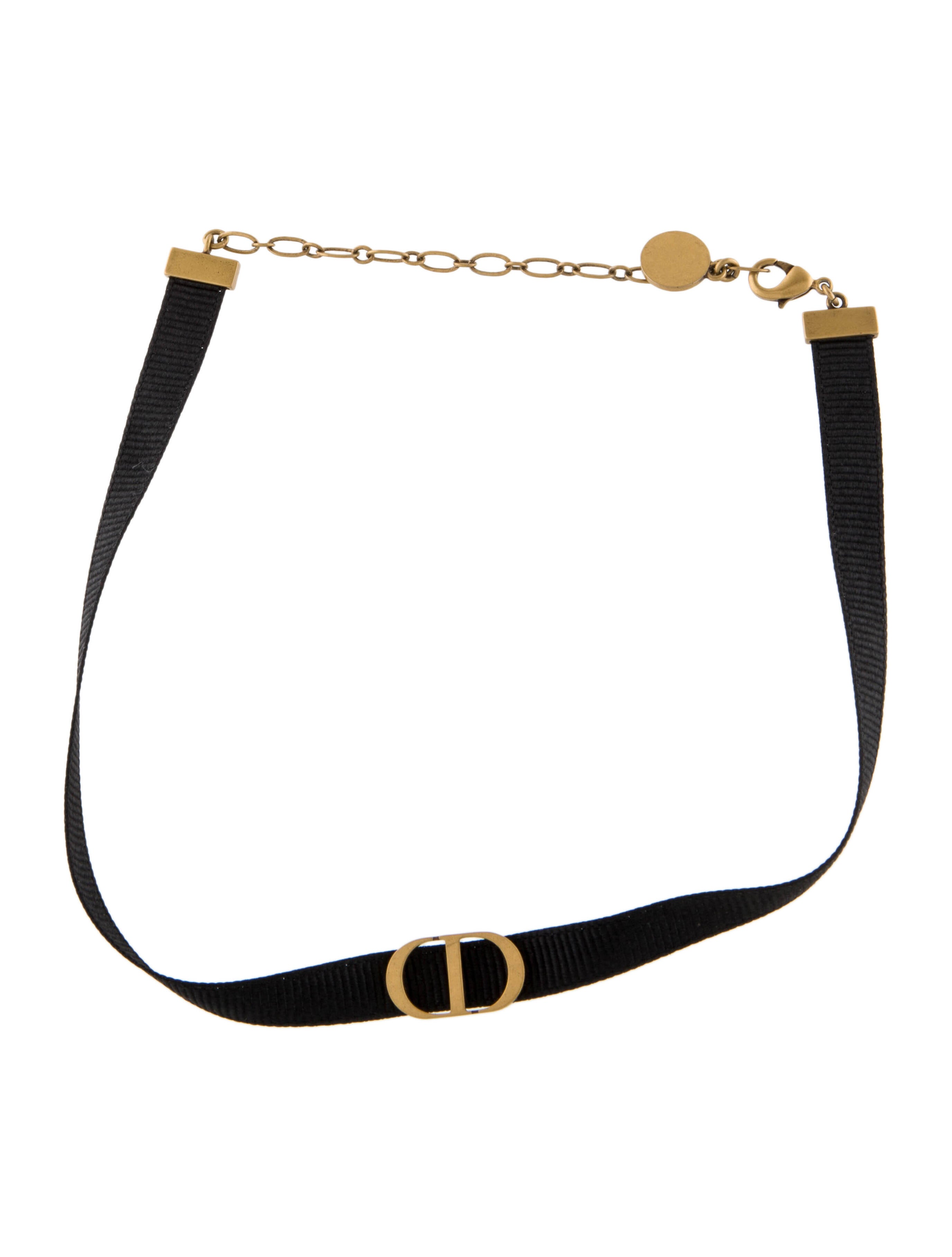 Christian Dior Grosgrain Ribbon CD Choker