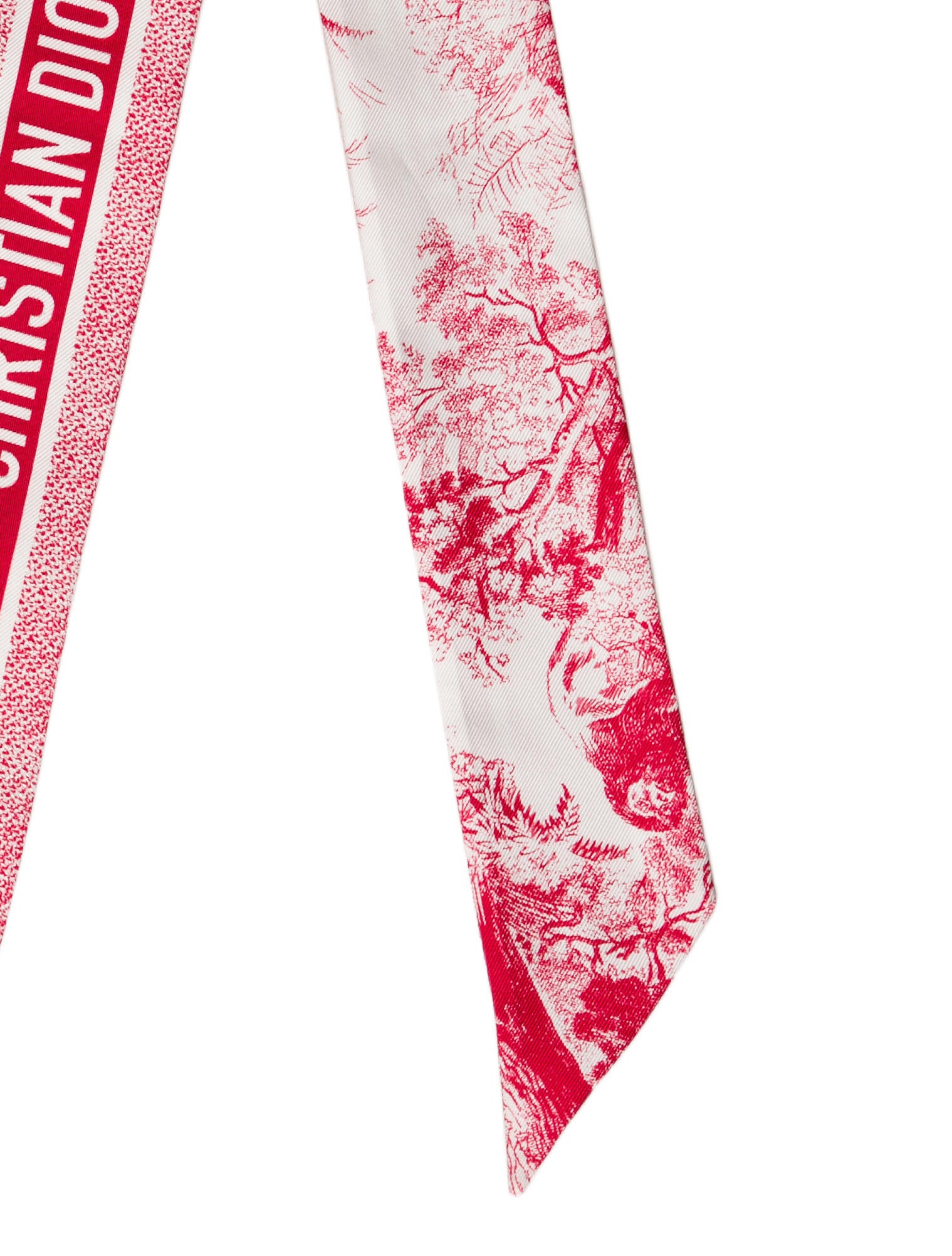 Christian Dior Toile De Jouy Sauvage Mitzah Silk Scarf - Red