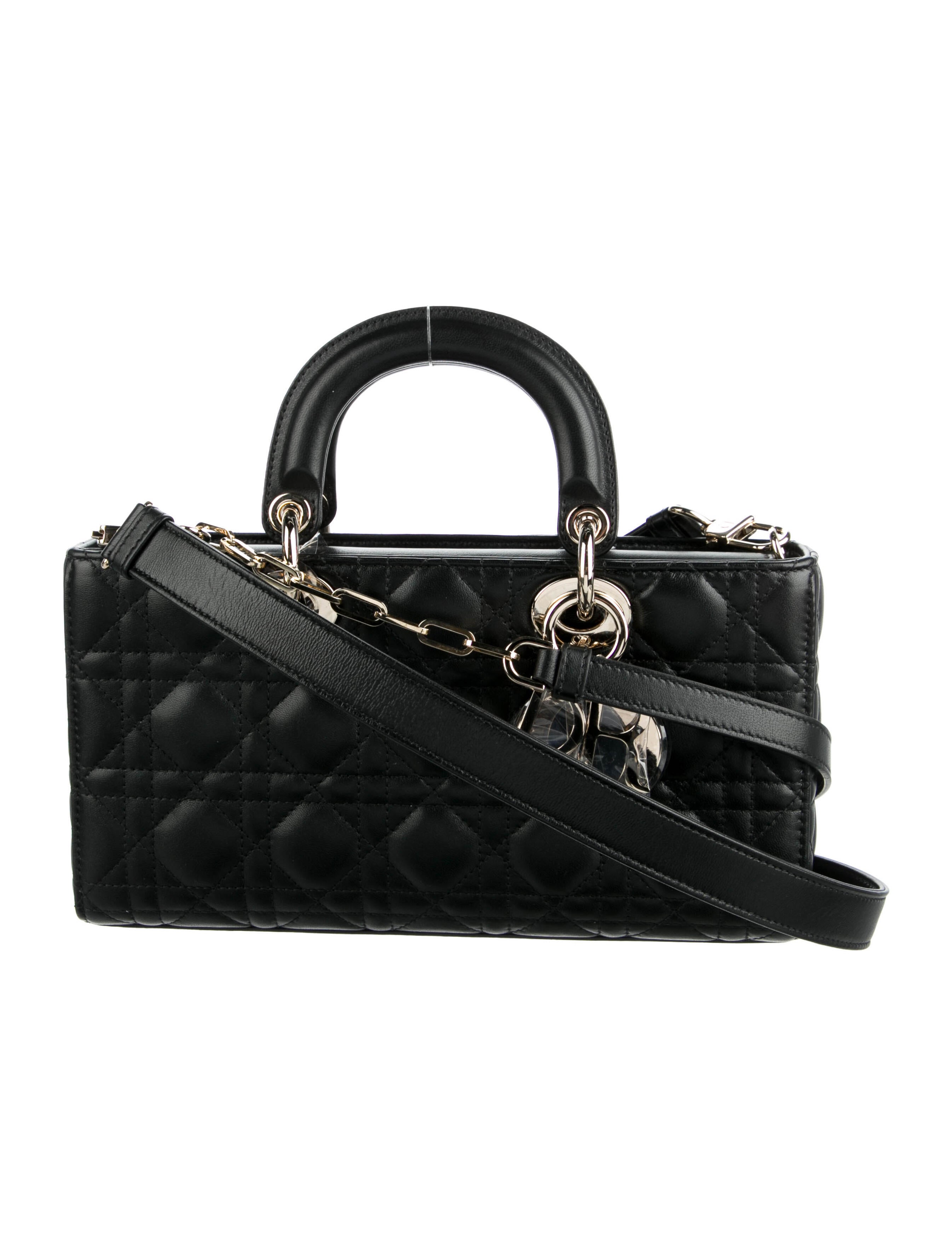 Christian Dior Medium Lady Dior Bag Black Handle Bags, Handbags