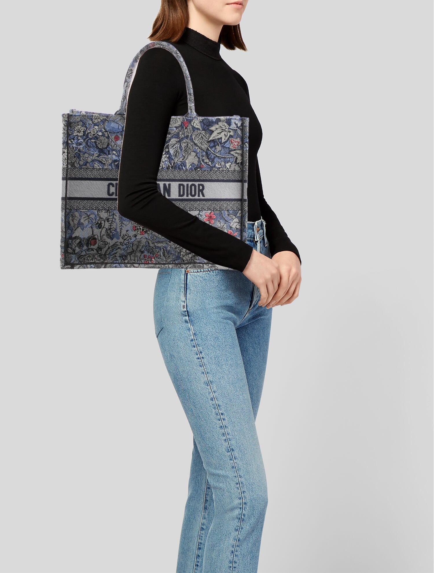 Christian Dior Large Jardin Magique Book Tote - Blue Totes