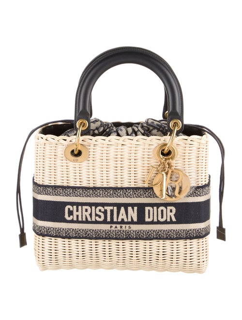 Christian Dior 2021 Medium Wicker Lady Dior Bag w/ Strap