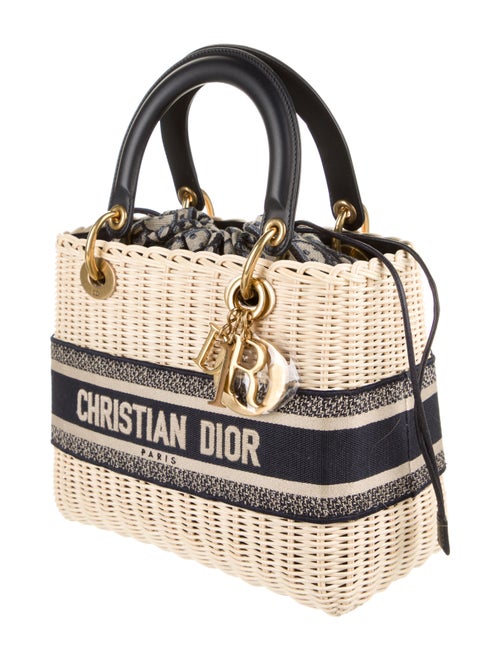 Christian Dior 2021 Medium Wicker Lady Dior Bag w/ Strap