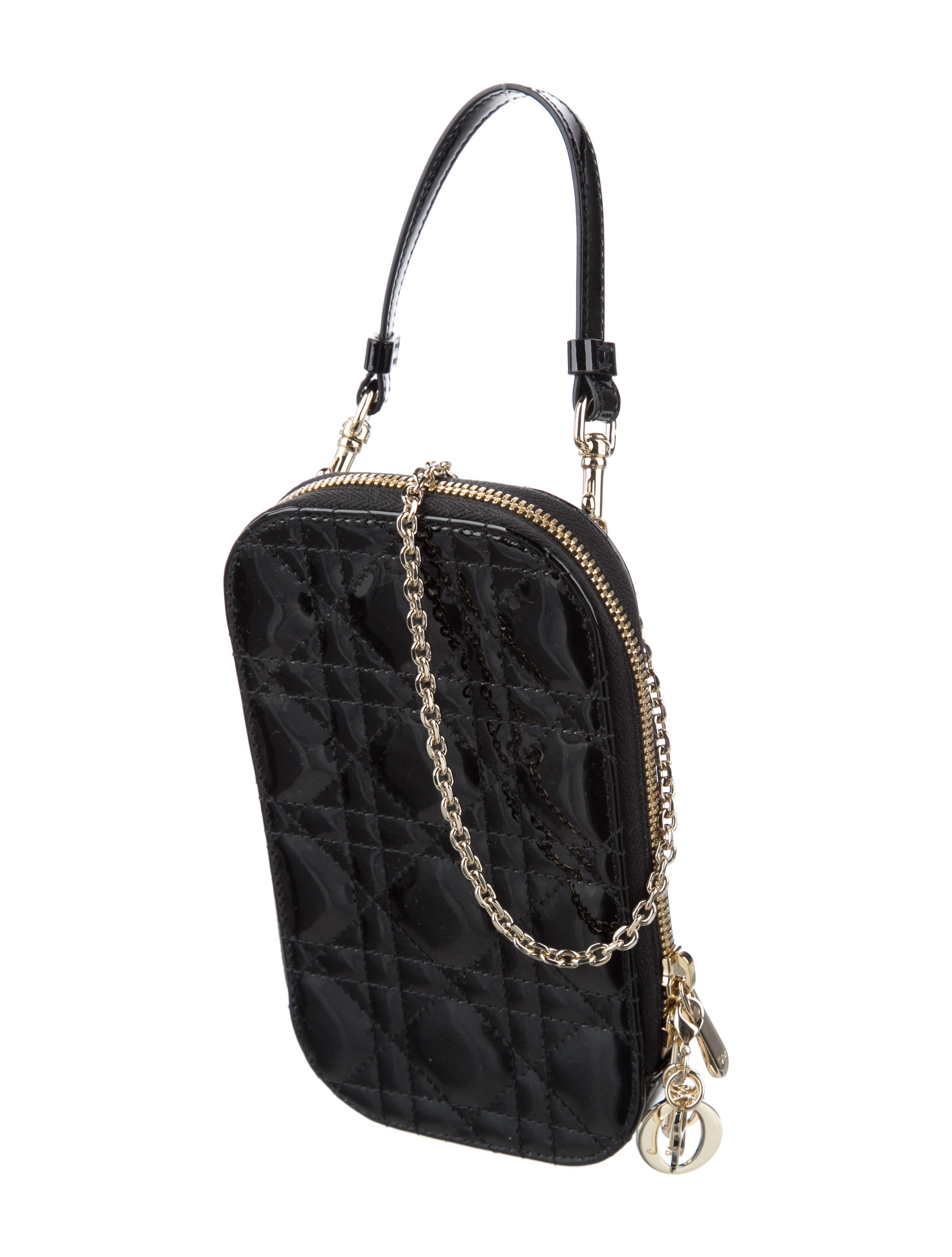 Christian Dior 2021 Cannage Lady Dior Phone Holder Black Crossbody