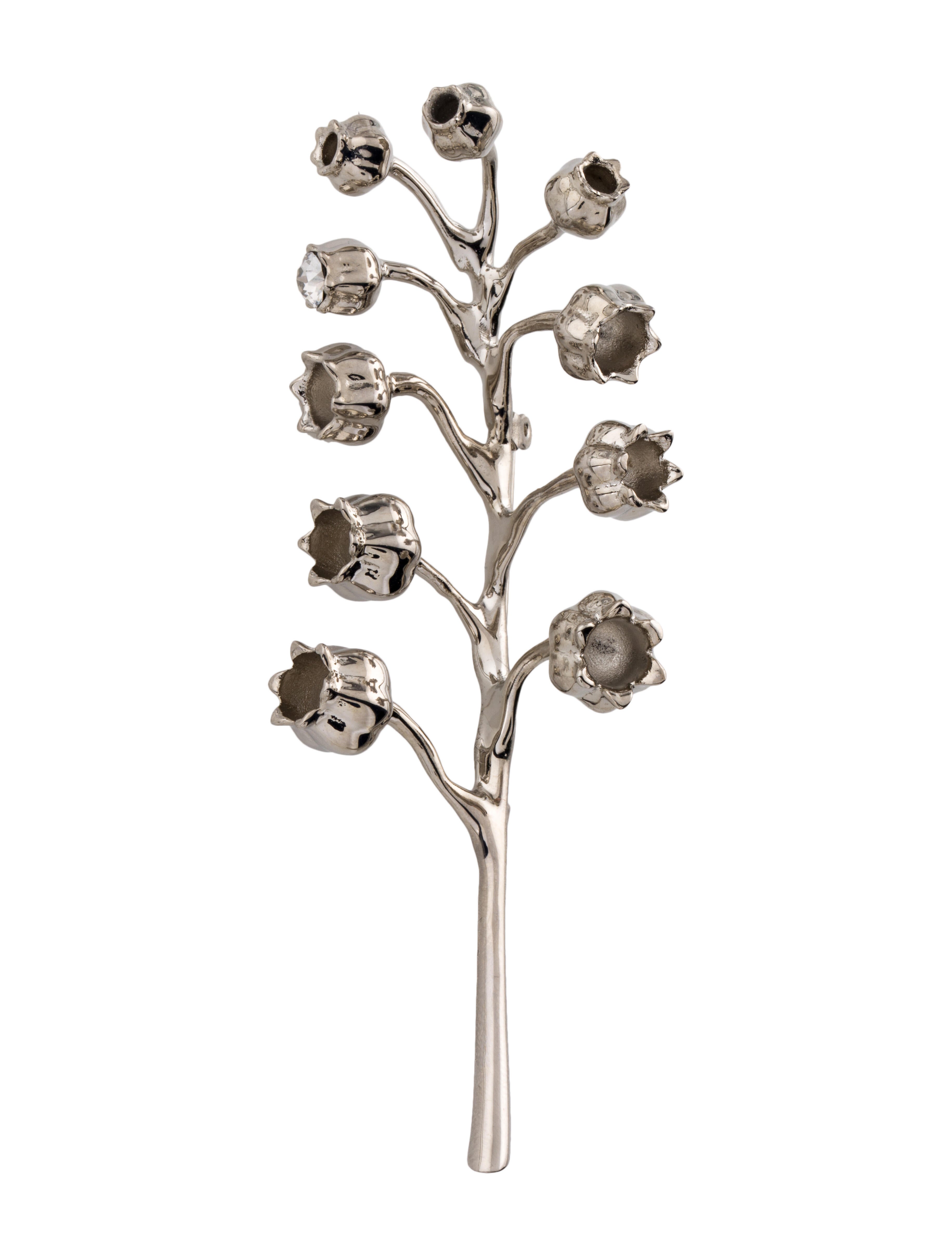 アクセサリーその他 Dior Lily Of The Valley Brooch Christian Dior Crystal Lily of the Valley Brooch - Palladium