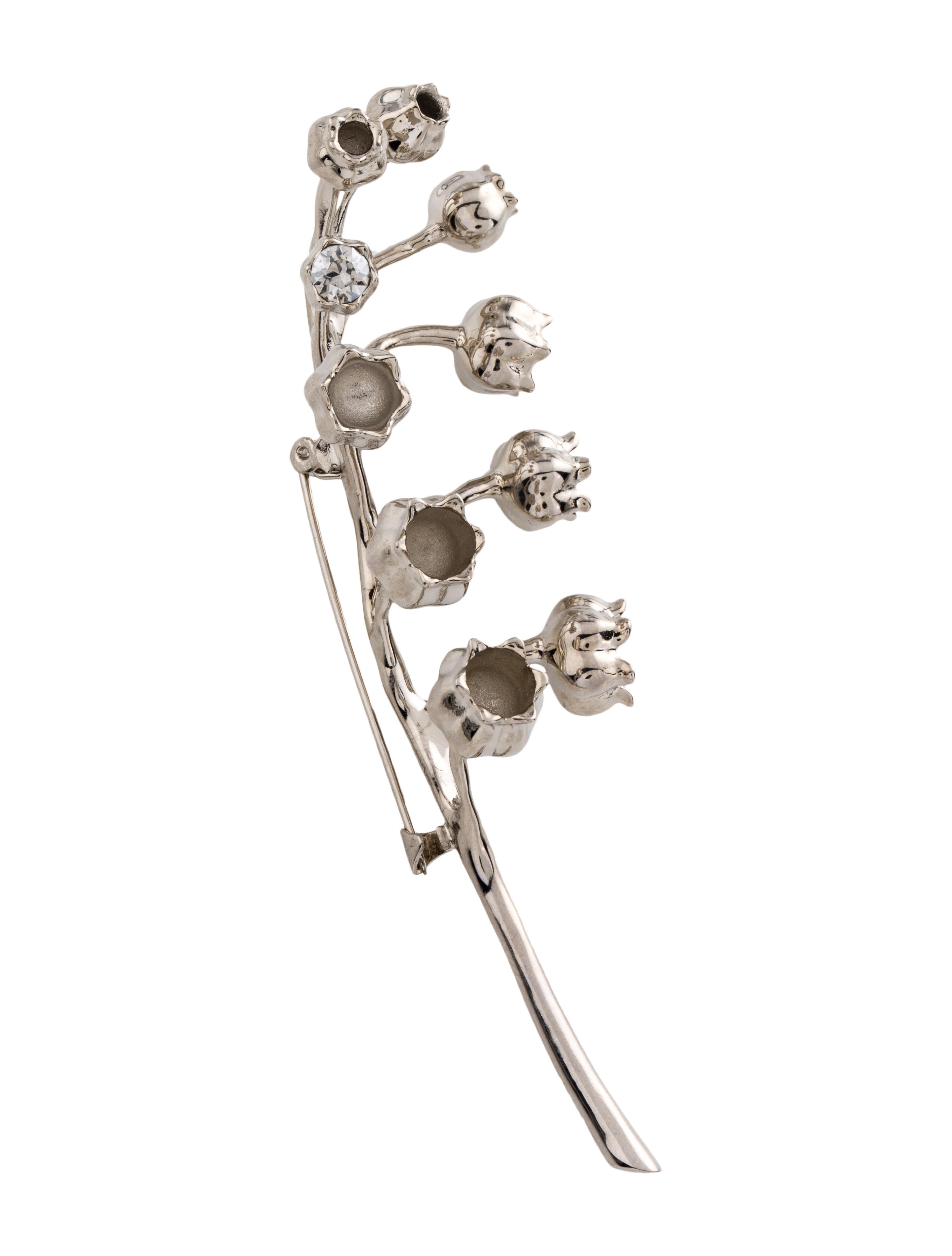 Christian Dior Crystal Lily of the Valley Brooch - CHR338899 | The