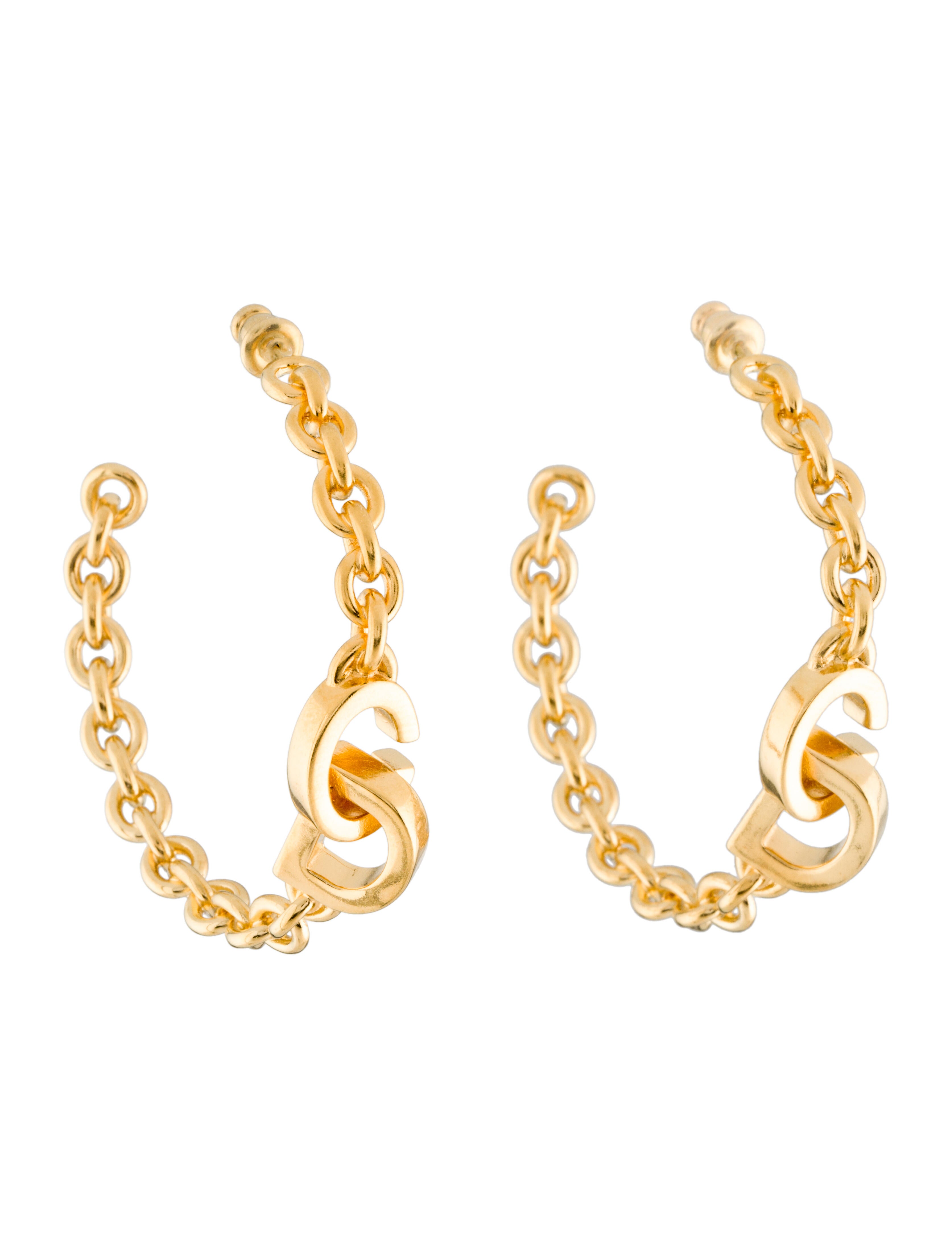 Dior CD LOCK ピアス Christian Dior CD Lock Earrings - Gold-Plated Hoop, Earrings