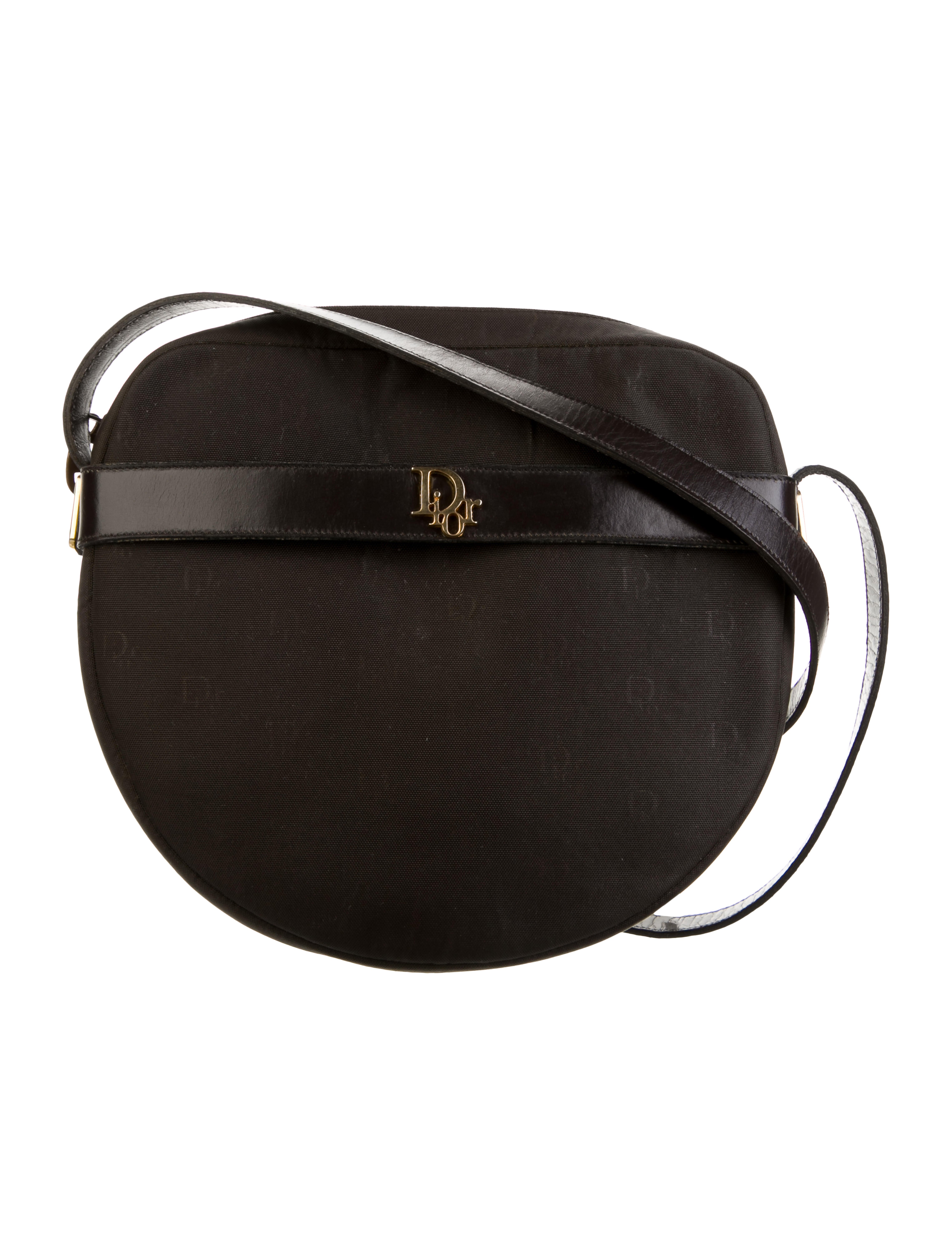 Christian Dior LeatherTrimmed Crossbody Bag Brown Crossbody Bags