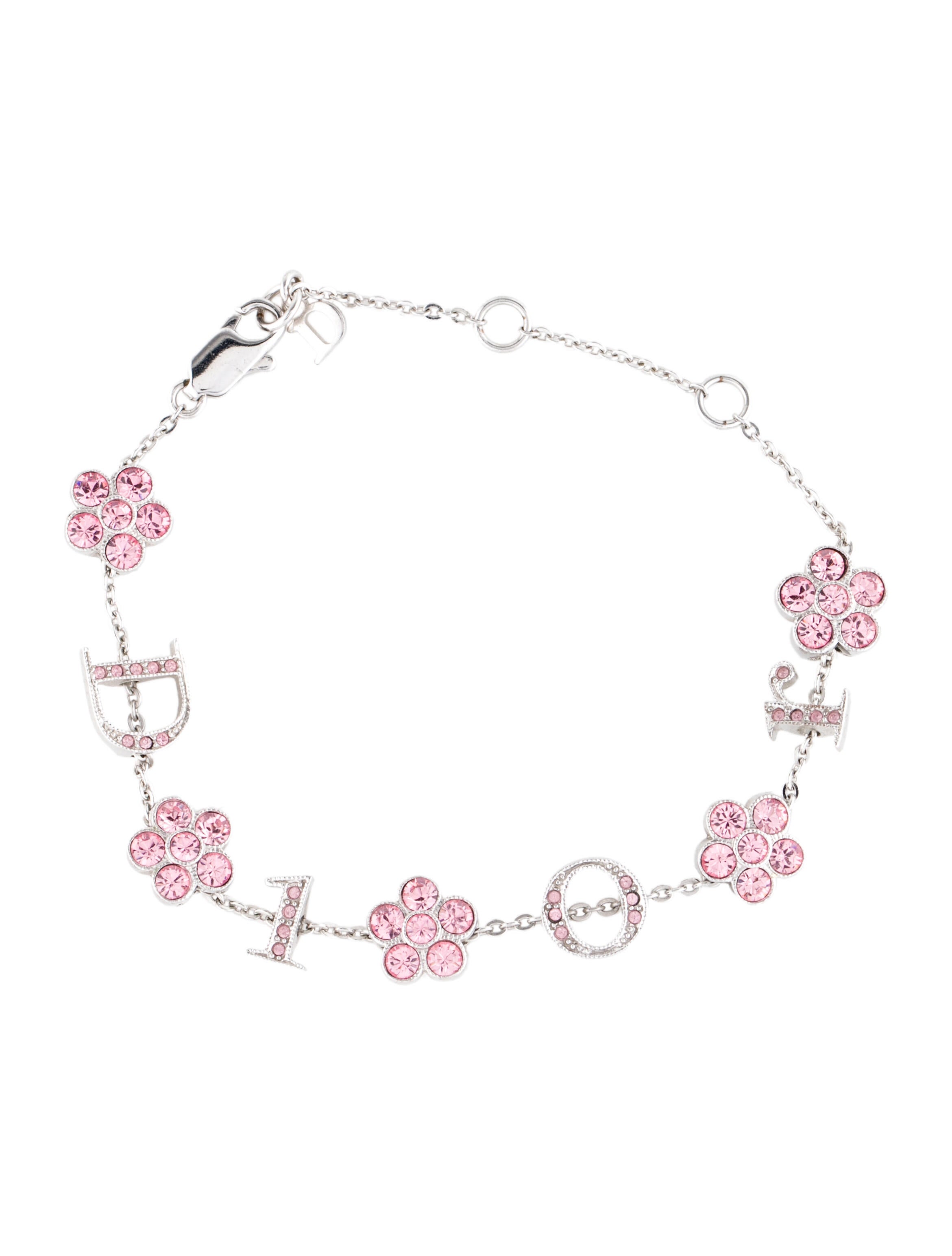 Christian Dior Crystal Dior Flower Station Bracelet - Pink