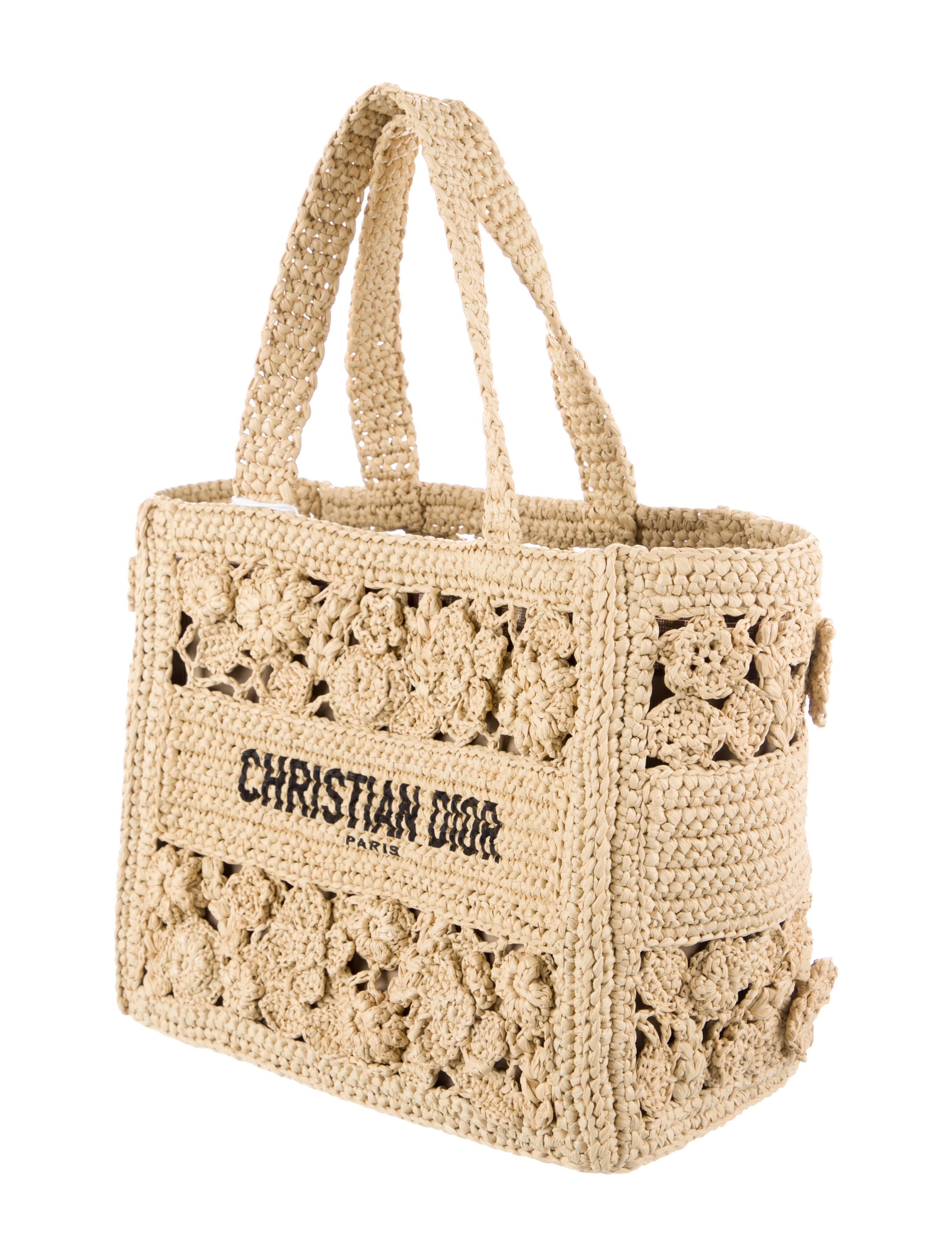Christian Dior 2023 Small Raffia Book Tote w/Tags - Neutrals Totes