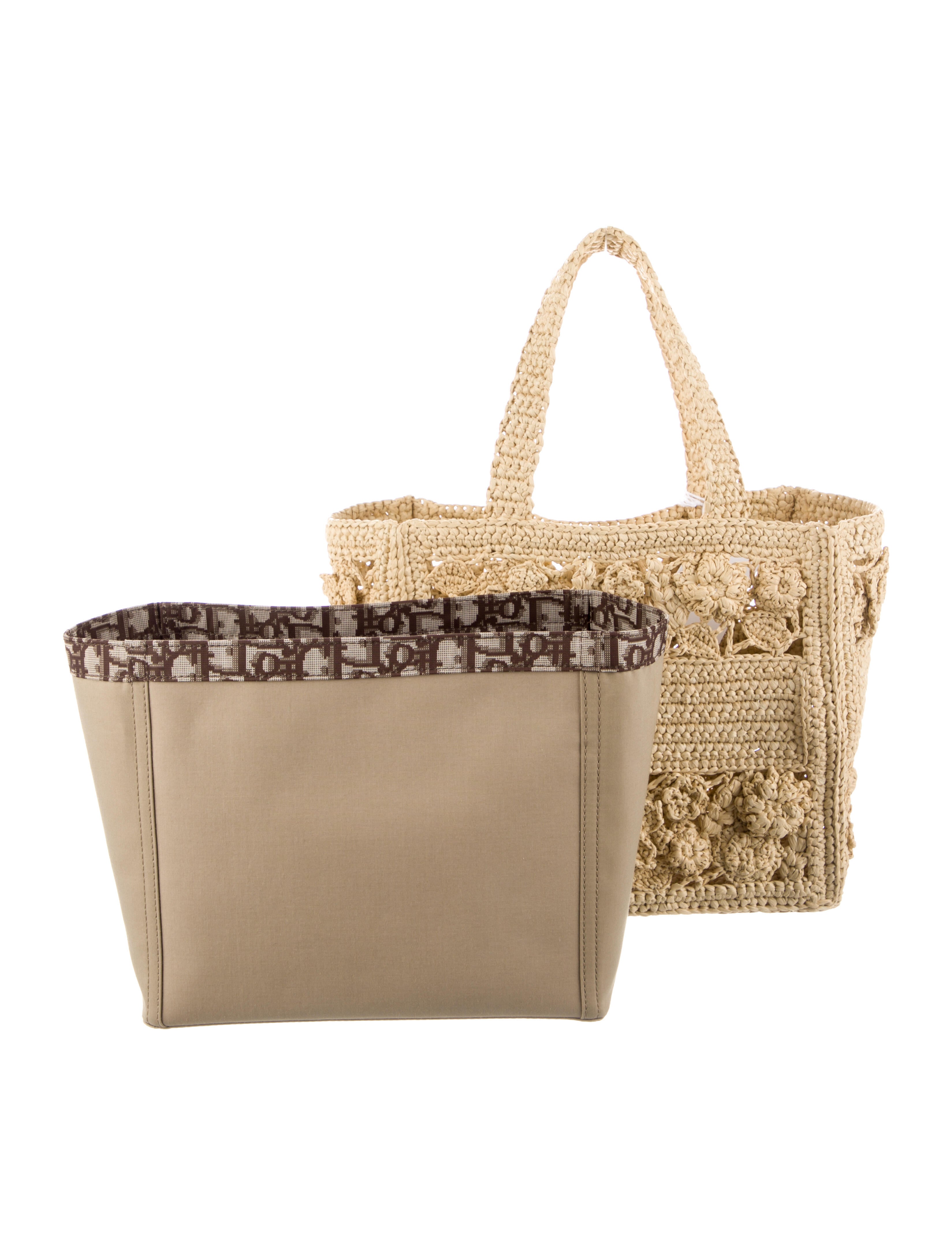 Christian Dior 2023 Small Raffia Book Tote w/Tags - Neutrals Totes