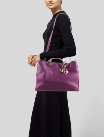 Christian Dior Leather Large Diorissimo Tote