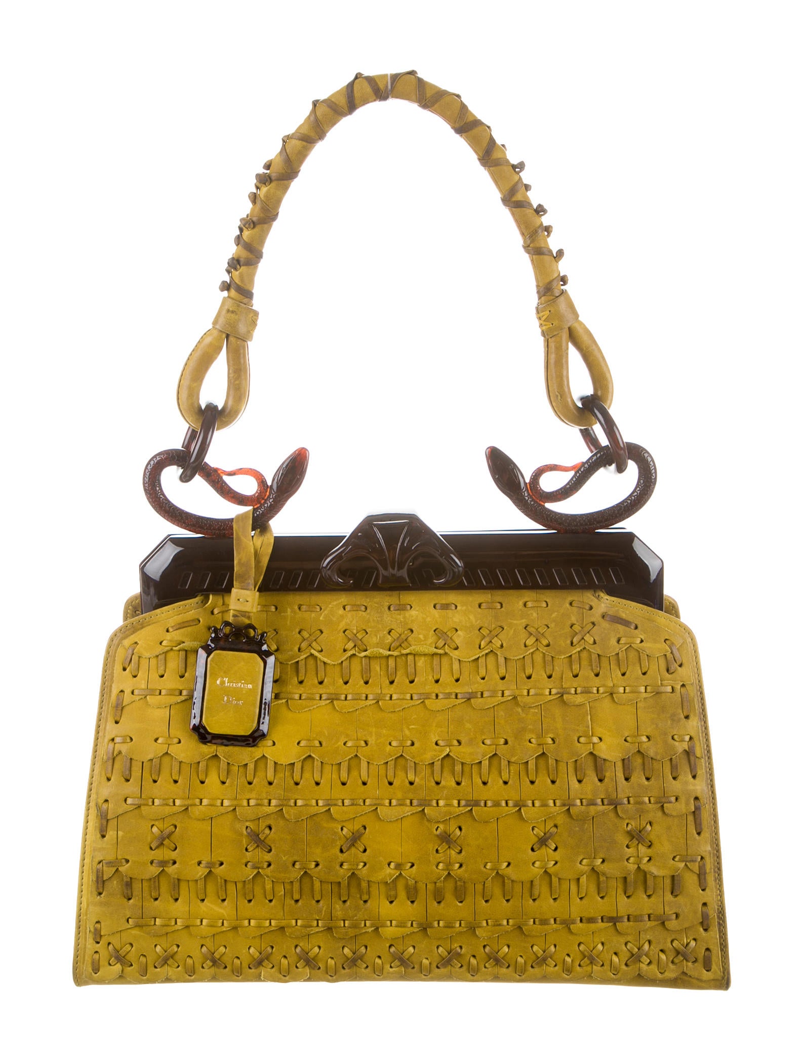 Christian Dior Woven Leather Samourai Armour Frame Bag Handbags