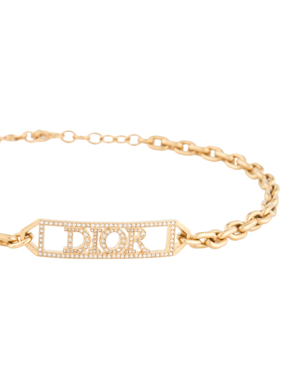 Christian Dior Crystal "Dior" Choker Necklace Gem