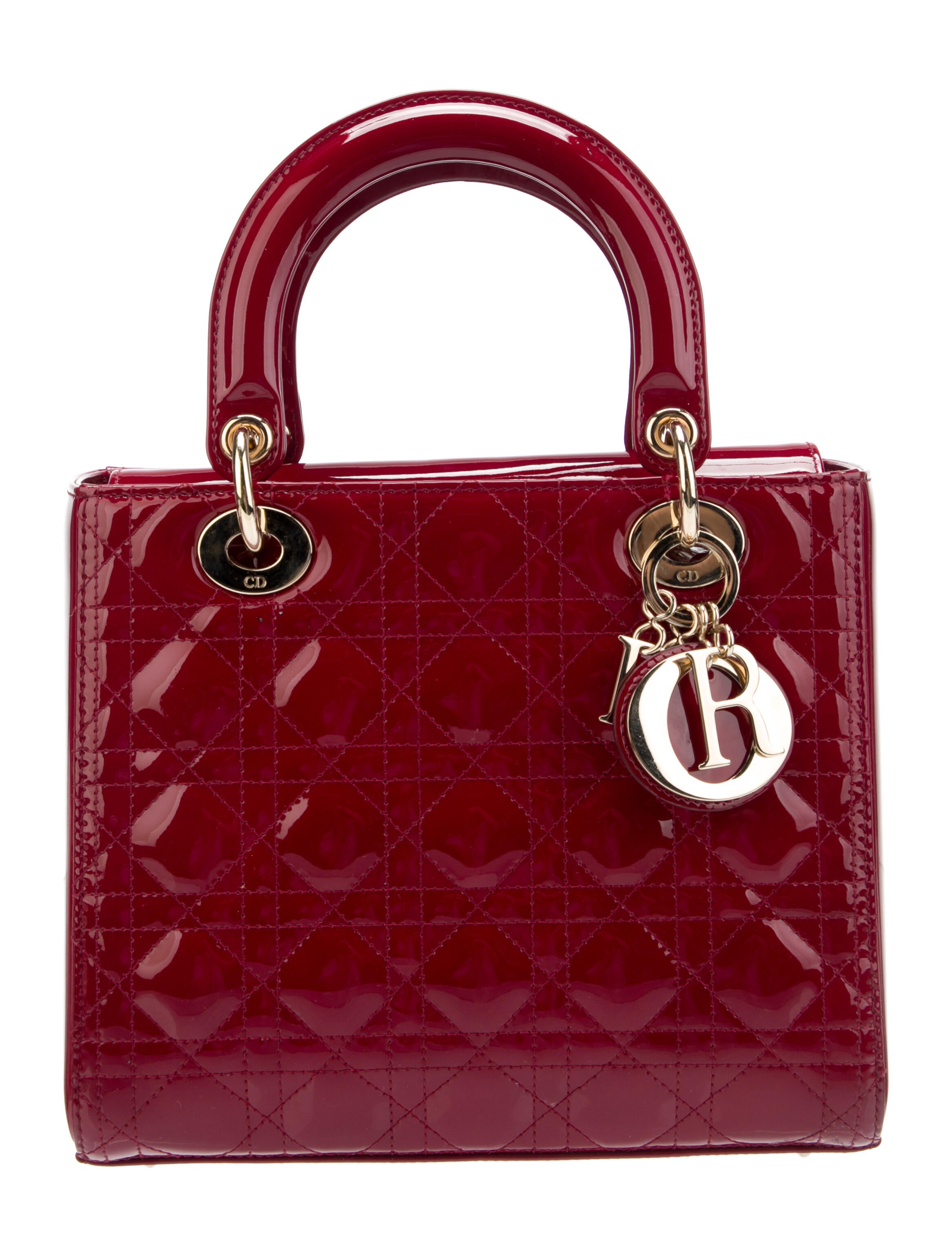 Christian Dior Medium Lady Dior Red Handle Bags, Handbags CHR351515