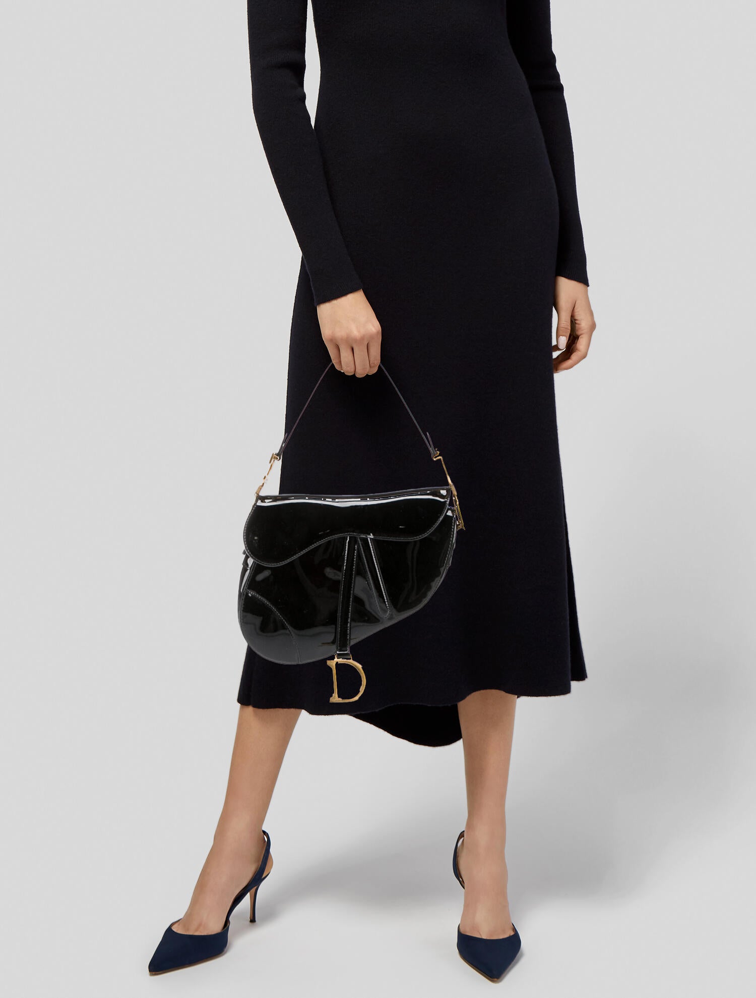 Christian Dior Patent Saddle Bag