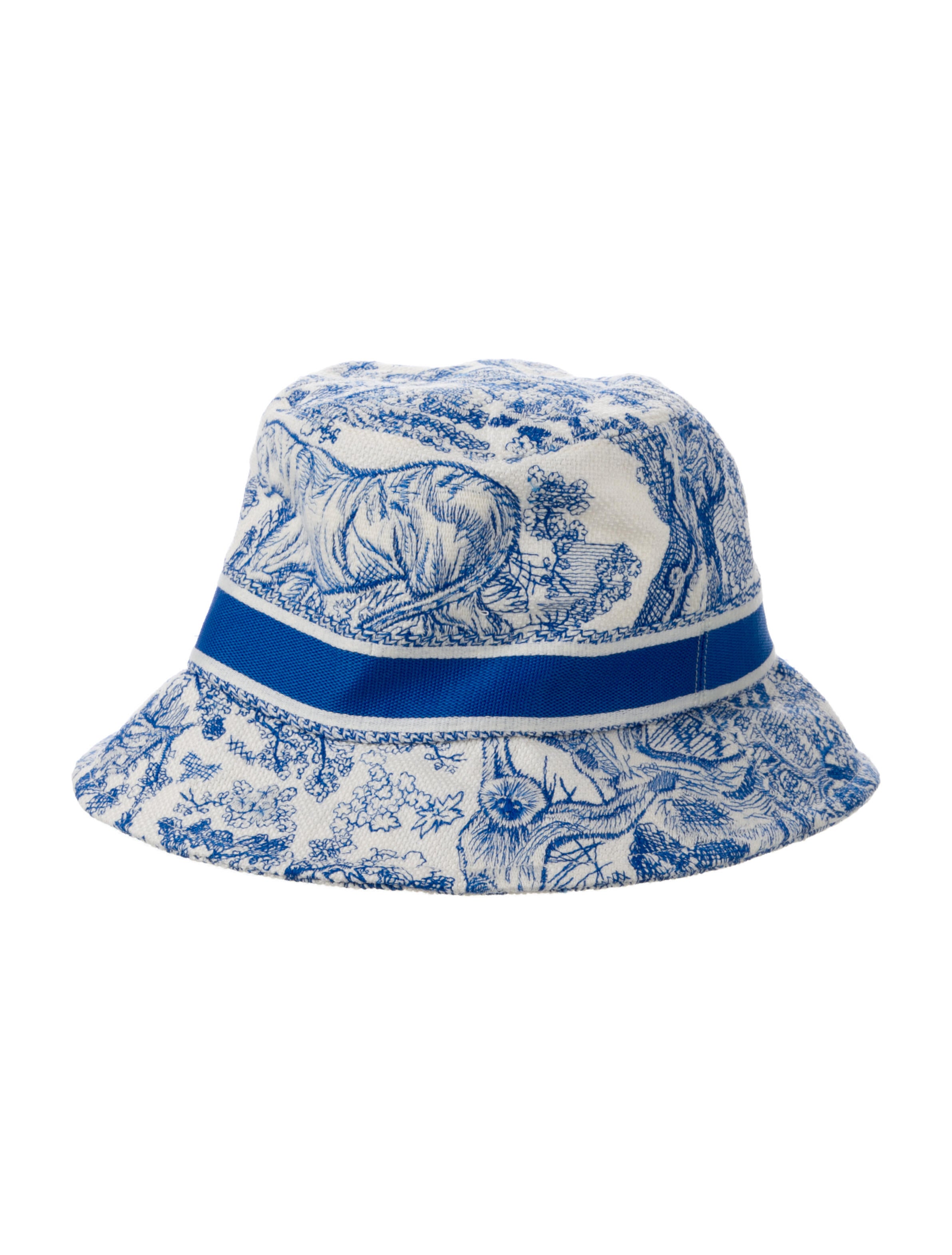 Dior Blue and Cream Toile Bucket Hat Dior D-Bobby Toile De Jouy Soleil Small Brim Bucket Hat in  main image 2