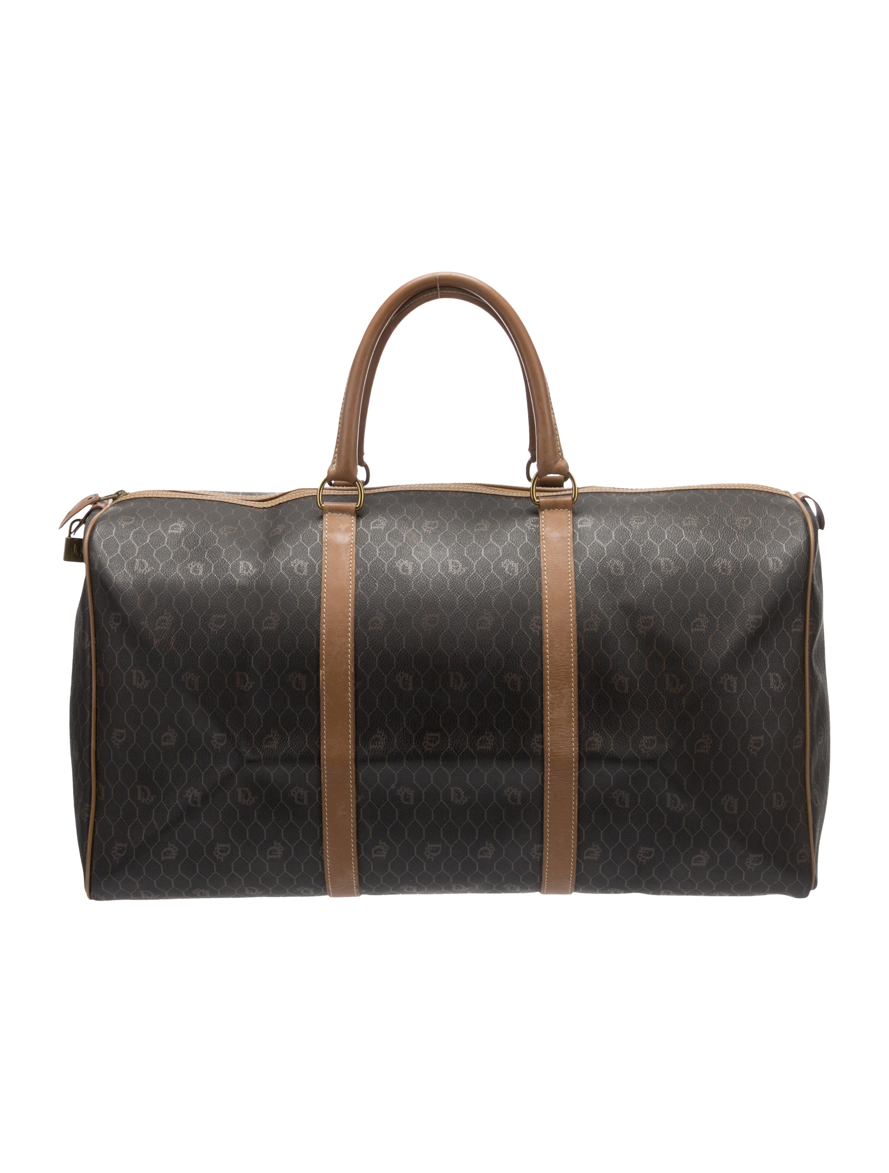Christian Dior Honeycomb Boston Bag - Brown Luggage and Travel