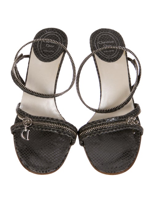 Christian Dior ZipperTrimmed Sandals Shoes CHR36109 The RealReal