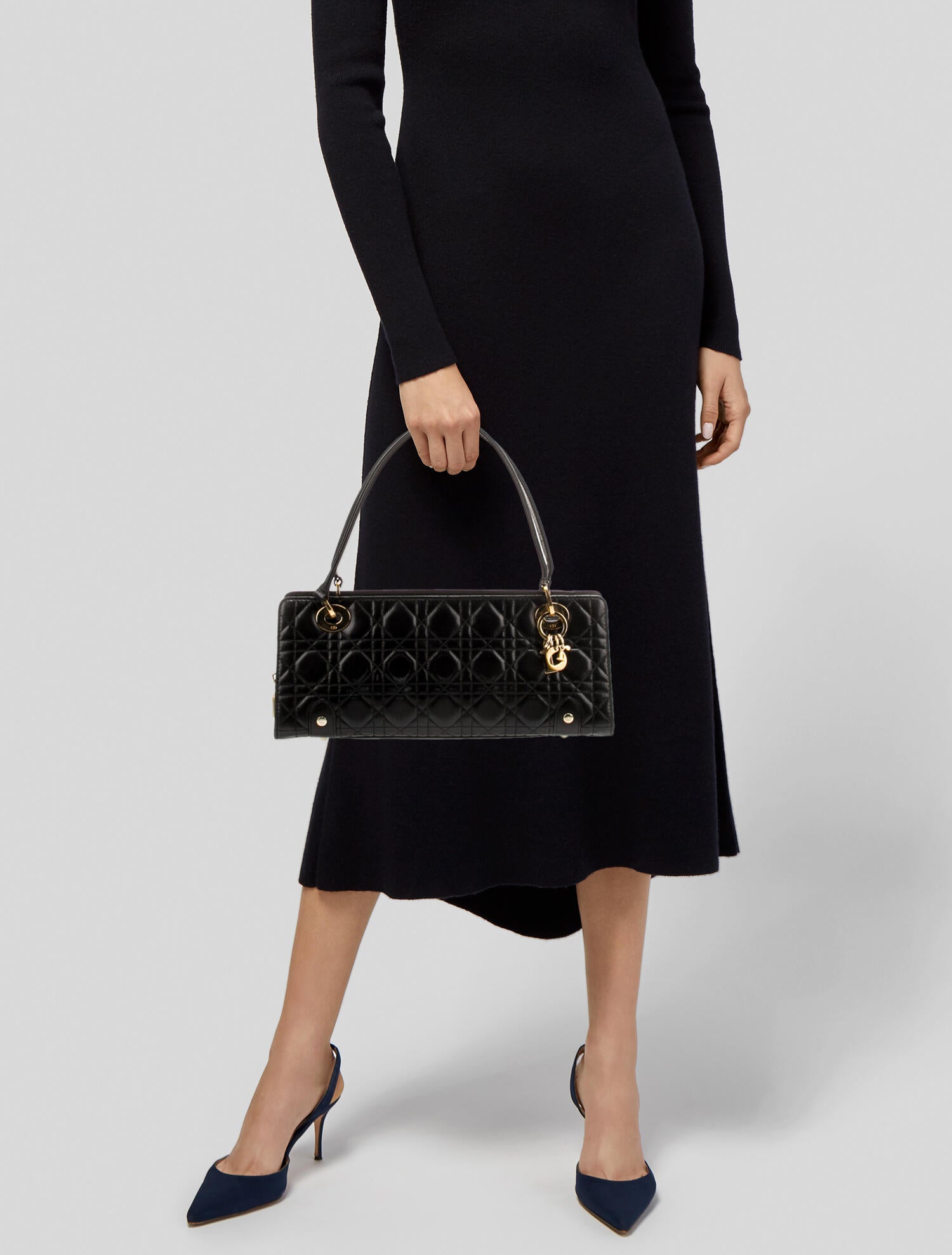 Christian Dior Medium Cannage Lady D-Joy Bag - Black Shoulder Bags