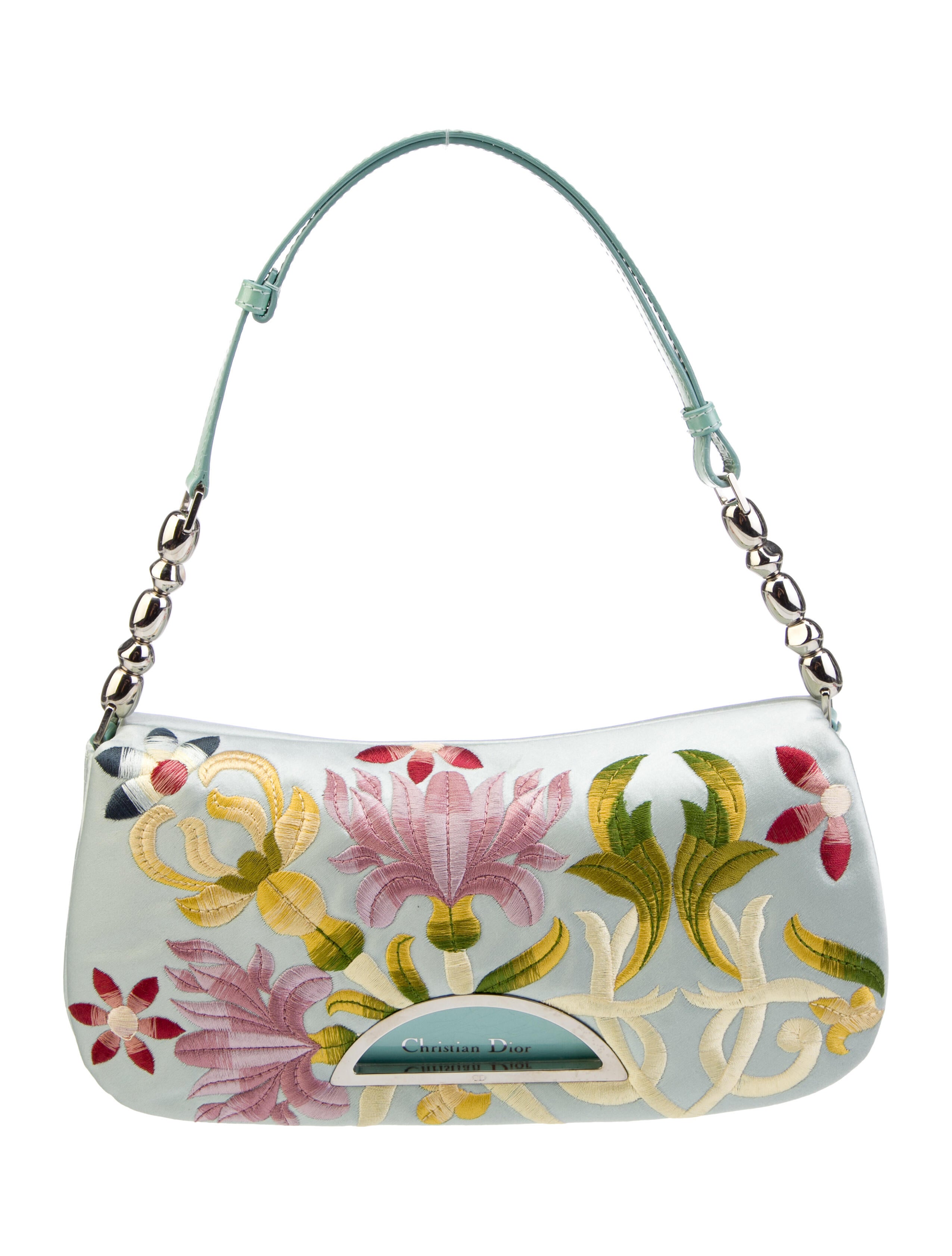 【美品】Chistian Dior  vintage handbag Christian Dior Vintage Leather Embroidered Detective Bowler