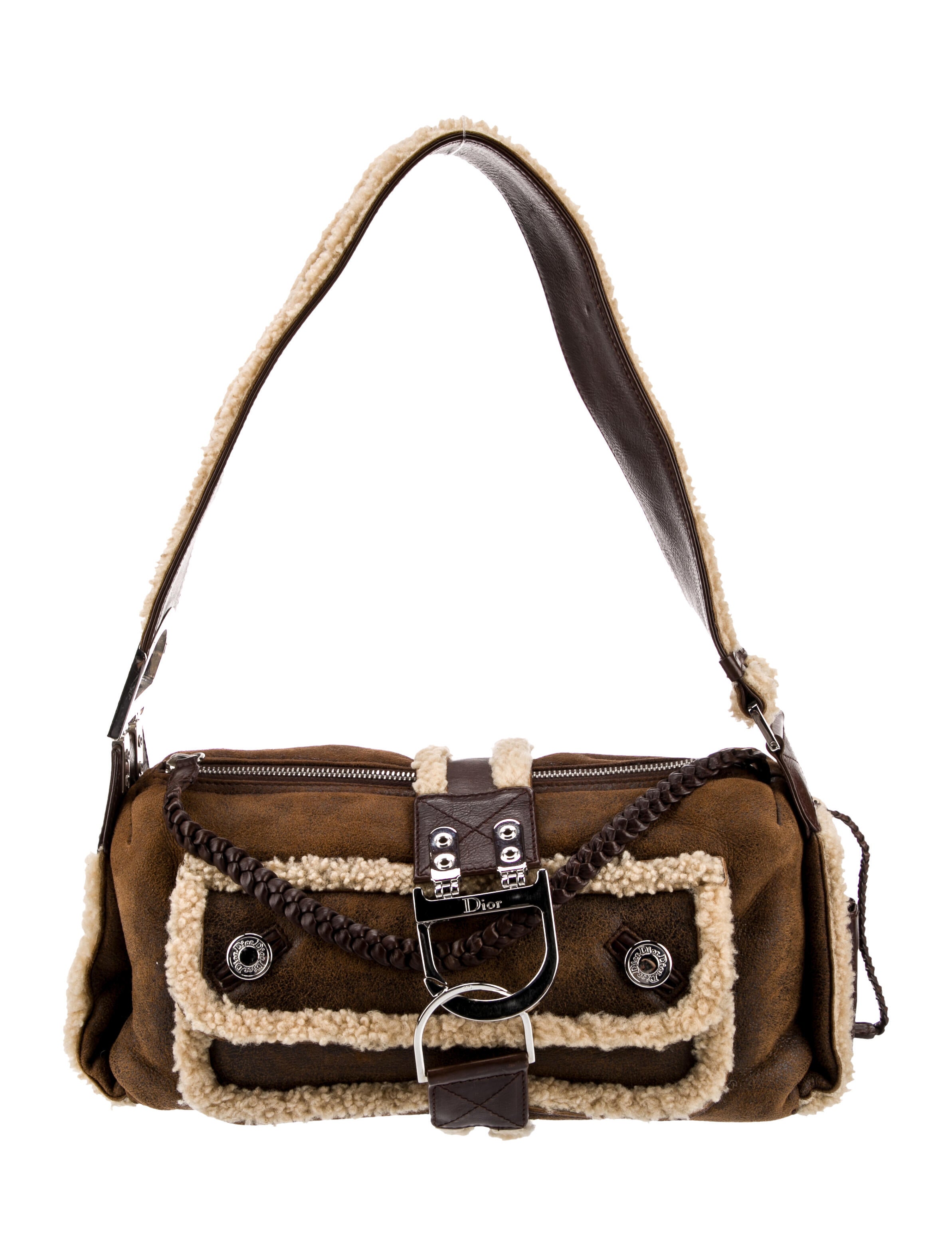 Christian Dior Vintage Flight Shoulder Bag Brown Shoulder Bags