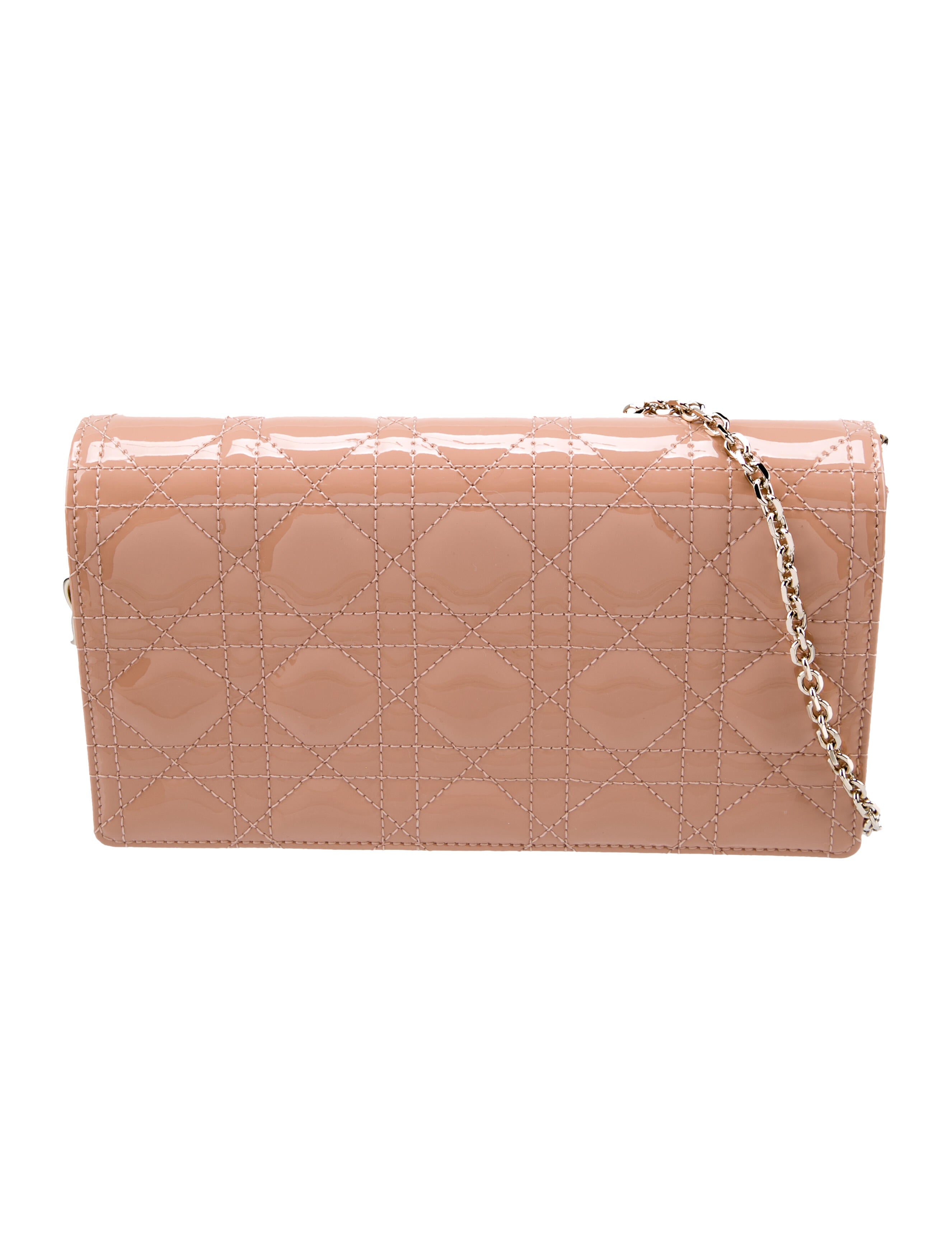 Christian Dior Patent Lady Dior Pouch Neutrals Crossbody Bags