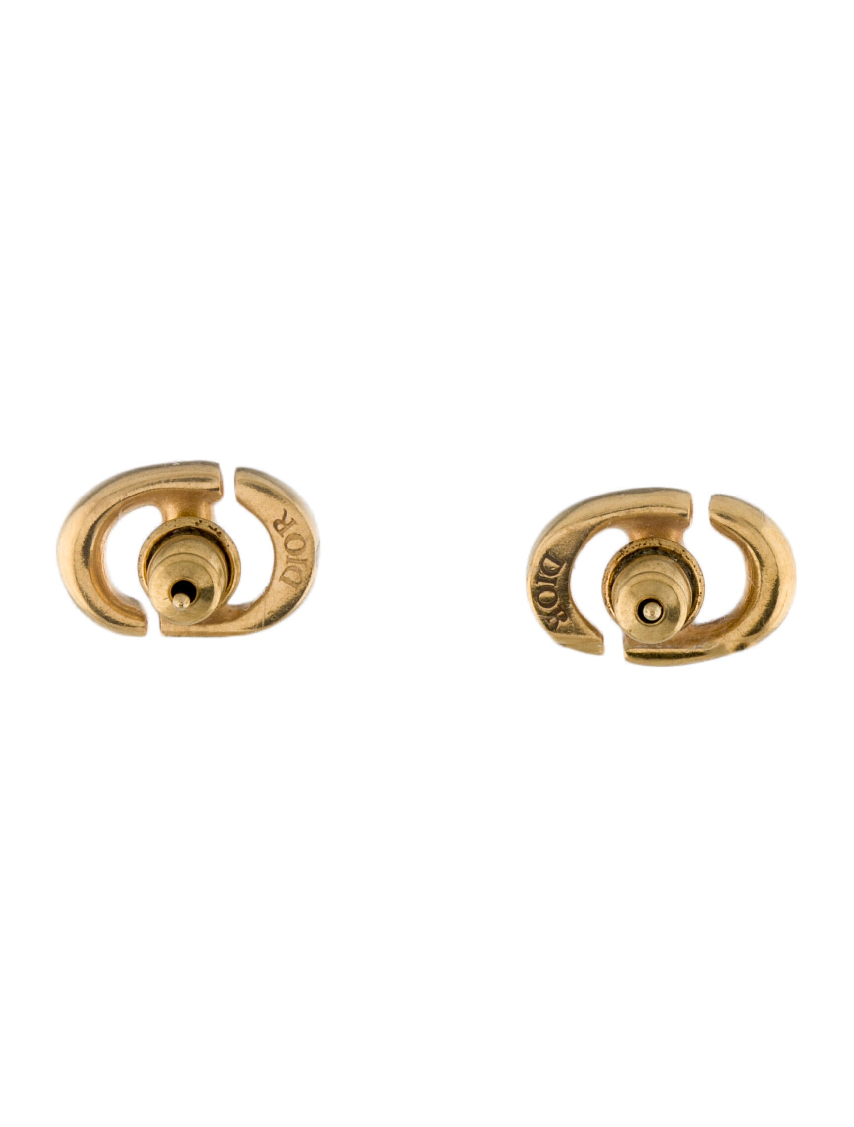 Christian Dior CD Navy Stud Earrings - Stud, Earrings - CHR369564
