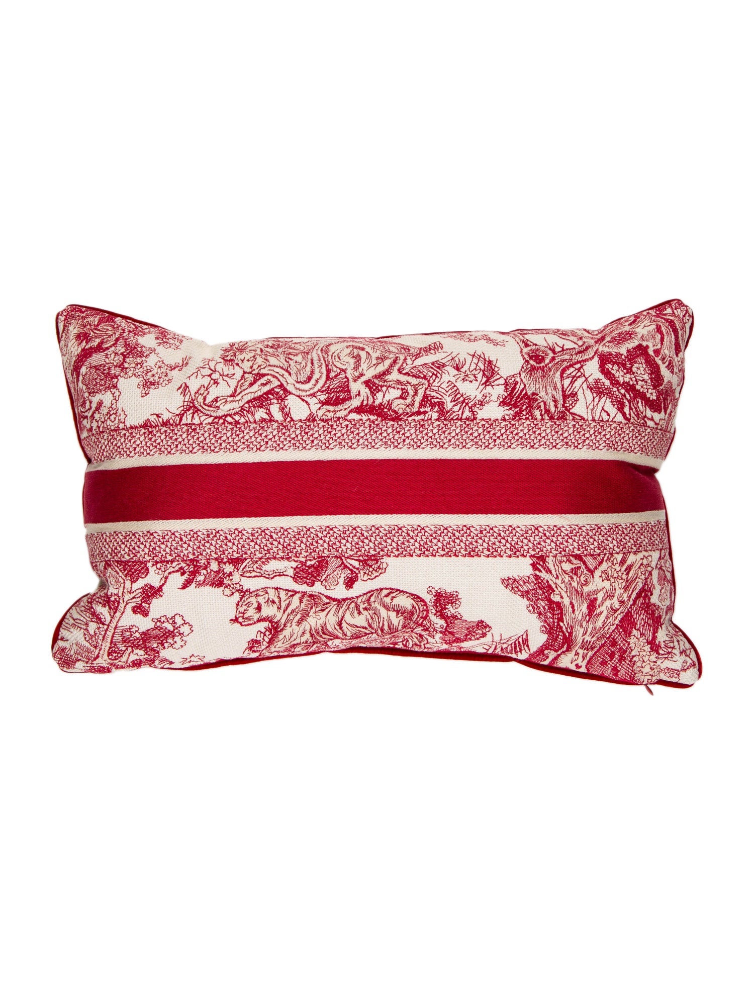 Christian Dior Toile de Jouy Throw Pillow Red Bedding, Bedding & Bath