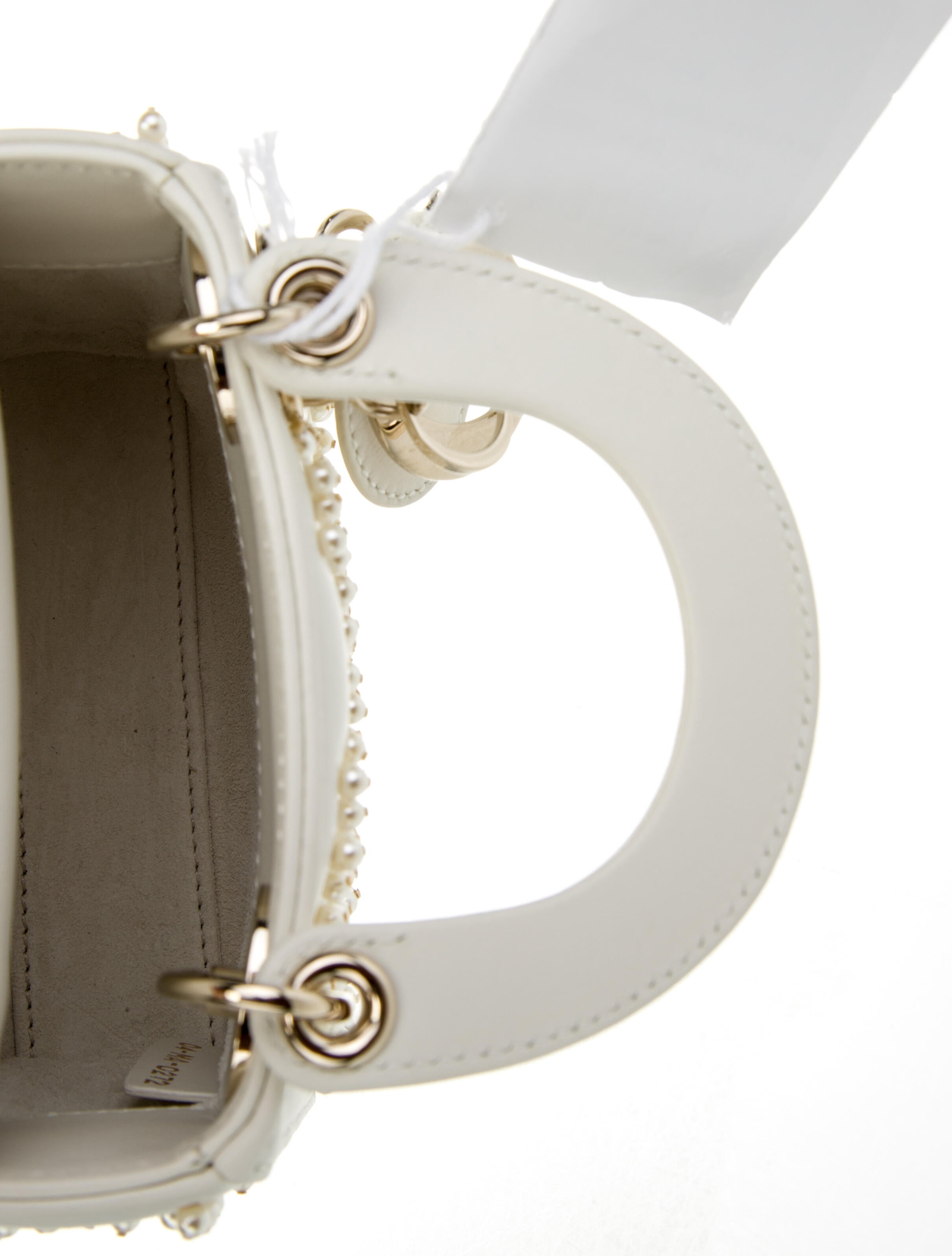 Christian Dior 2022 Micro Pearl Lady Dior Bag - Neutrals Handle