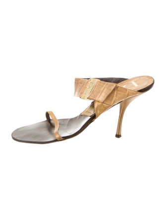 Christian Dior Metallic Slide Sandals