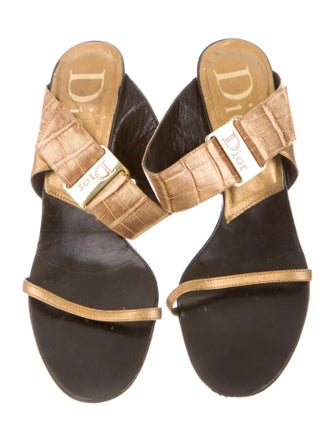 Christian Dior Metallic Slide Sandals