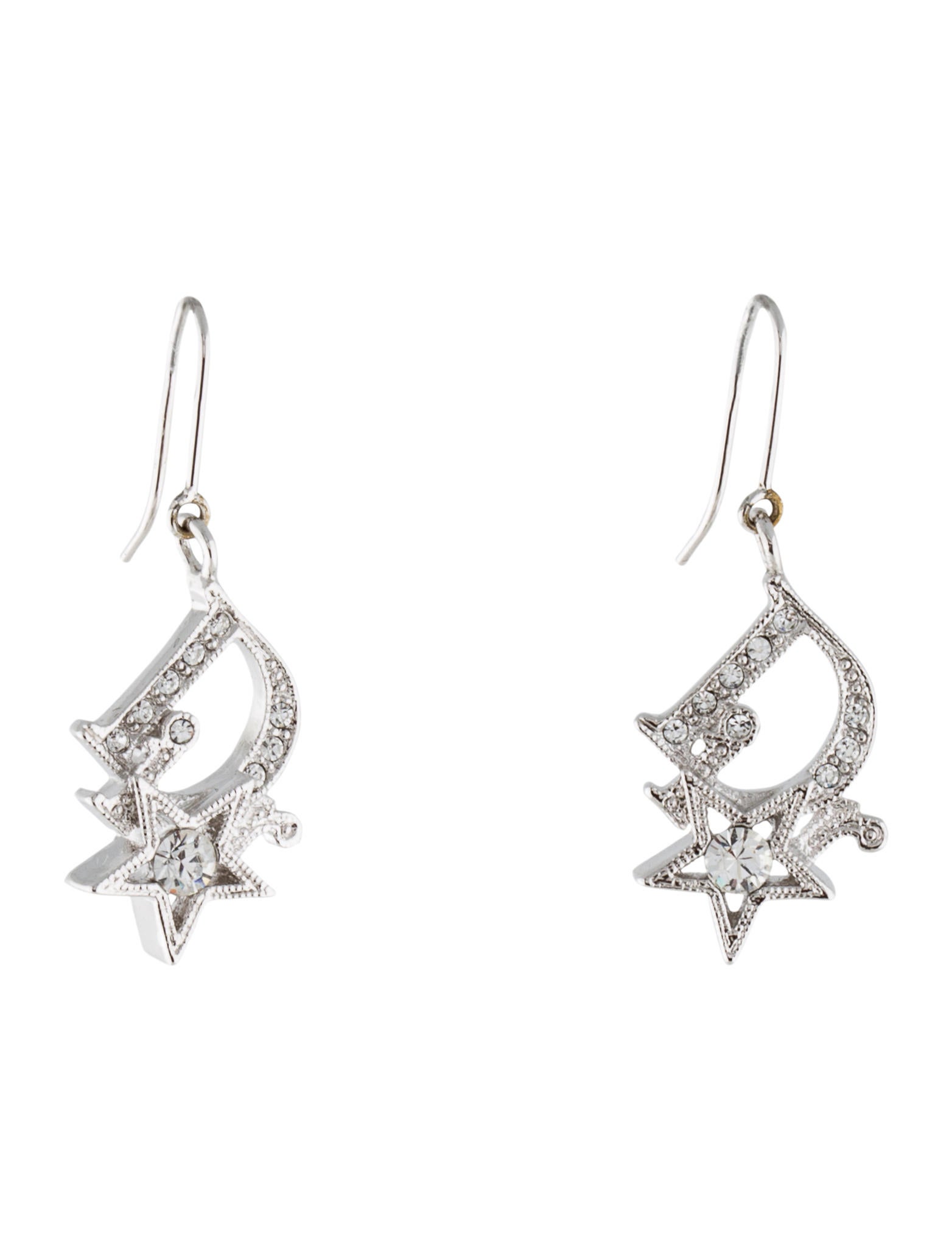 Christian Dior Logo Drop Earrings Earrings CHR37781 The RealReal