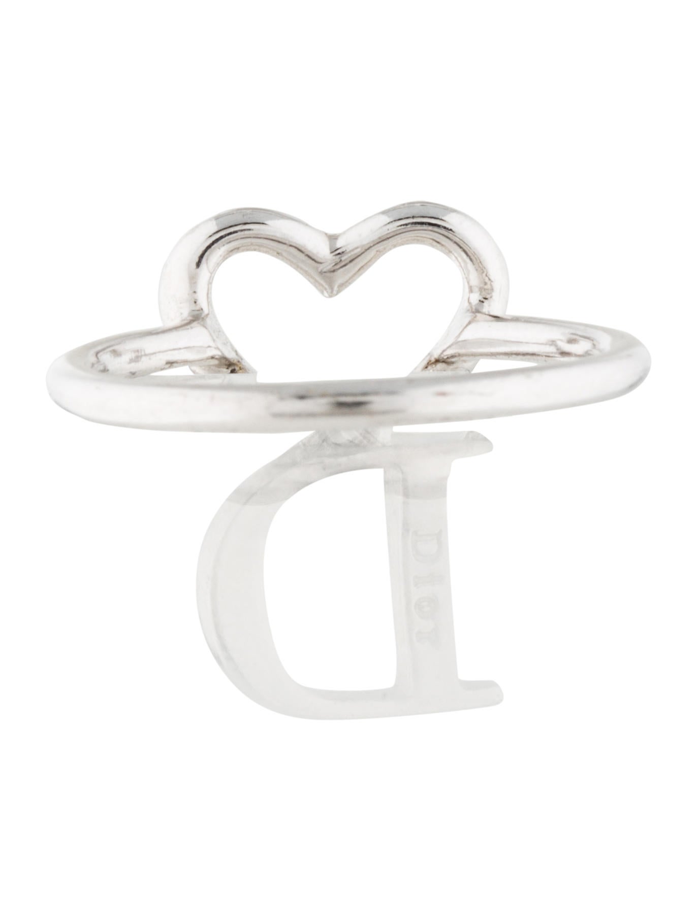 Christian Dior Logo Heart Ring Rings CHR38005 The RealReal