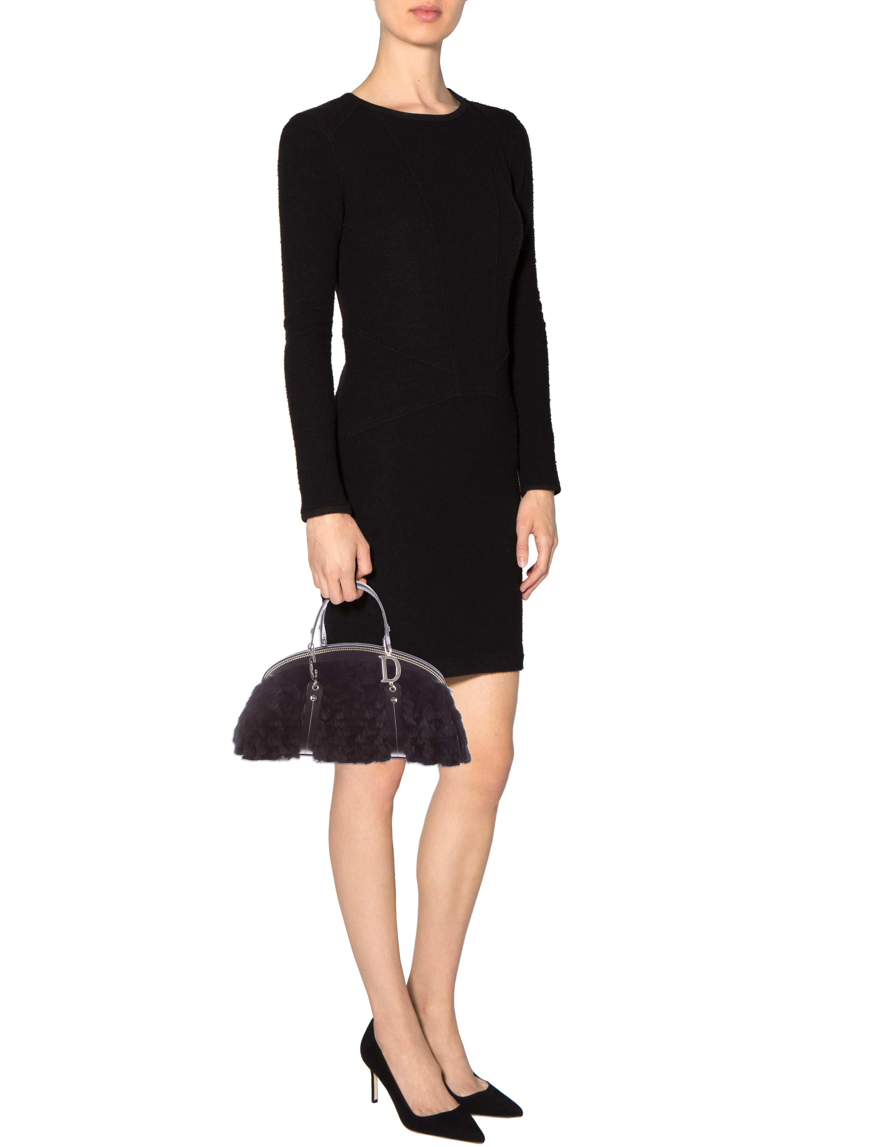Christian Dior Rabbit Fur Handle Bag - Black Handle Bags, Handbags