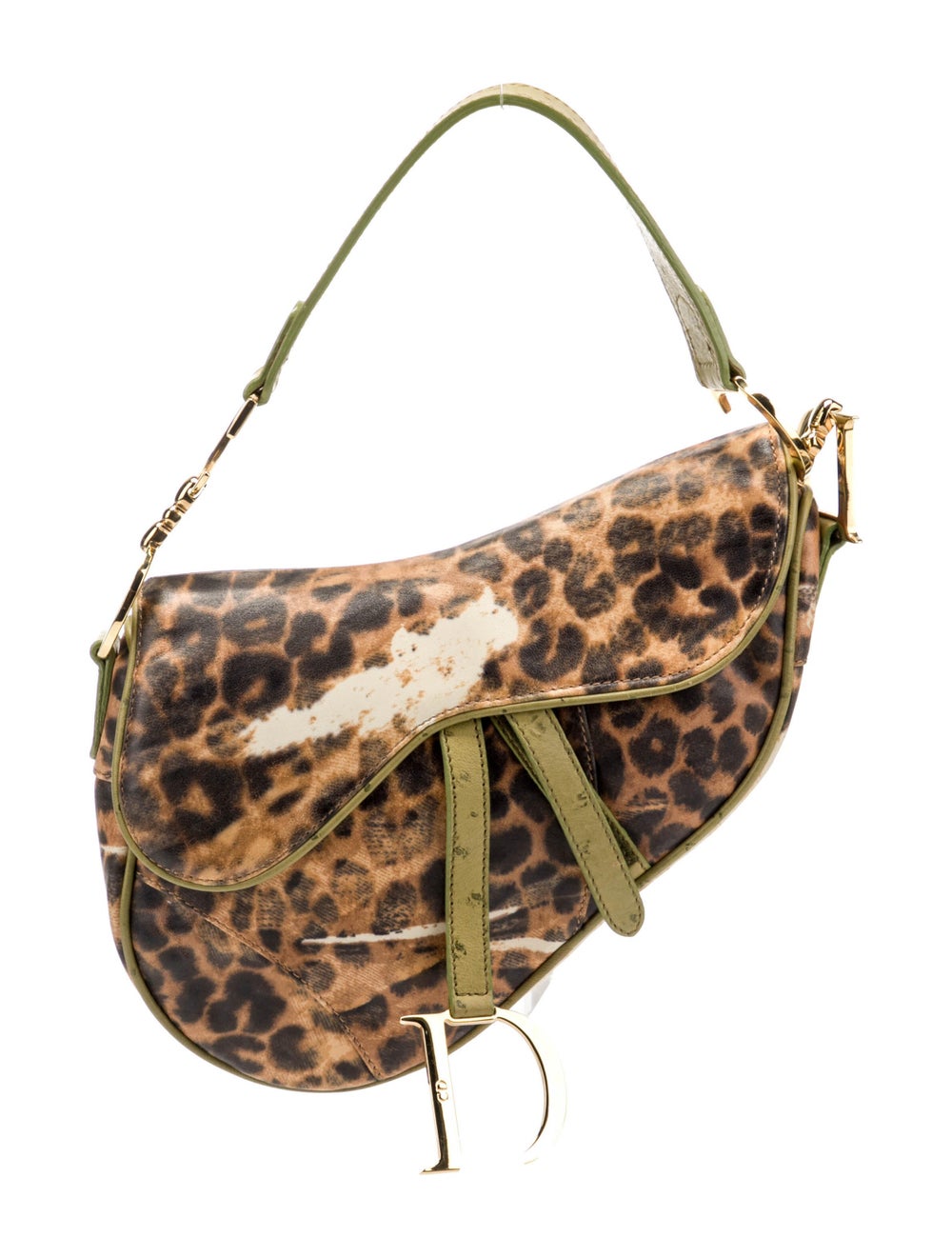 Christian Dior Vintage Leopard Print Mini Saddle Bag Gem